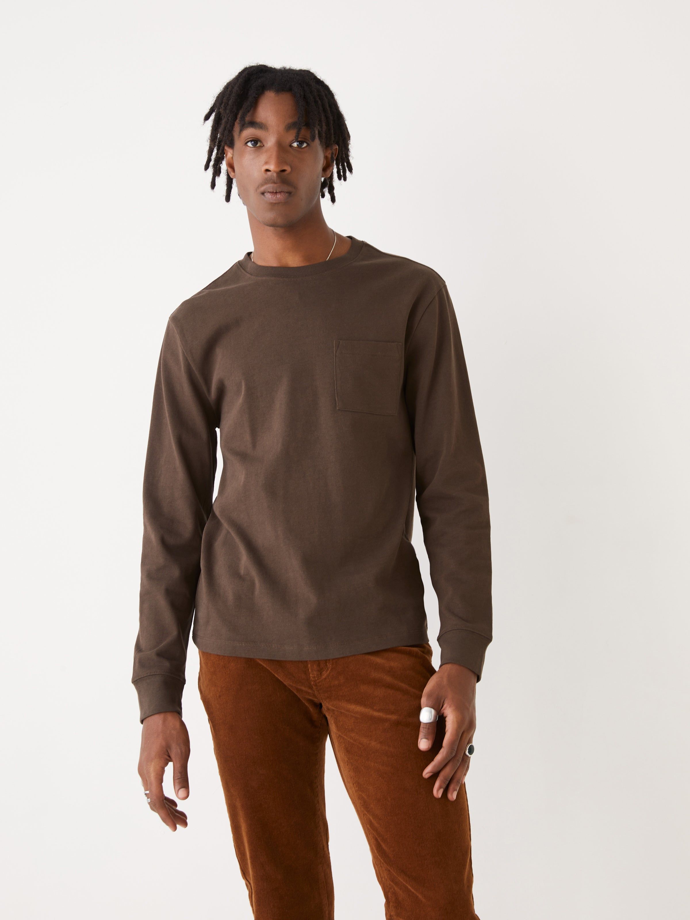 The Pocket Long Sleeve T-Shirt in Brown sold by Frank & Oak product image thumbnail 2