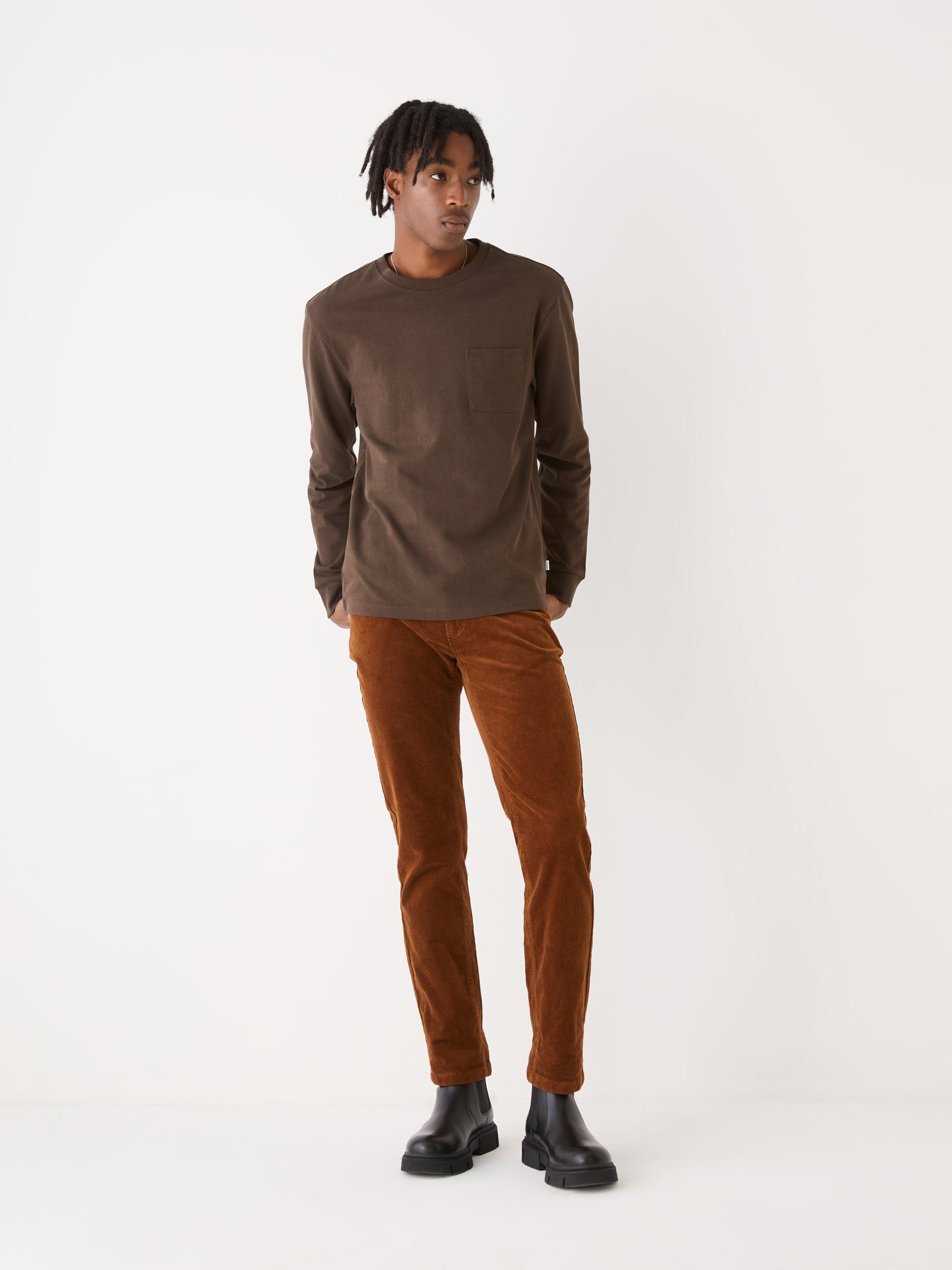 The Pocket Long Sleeve T-Shirt in Brown sold by Frank & Oak product image thumbnail 3