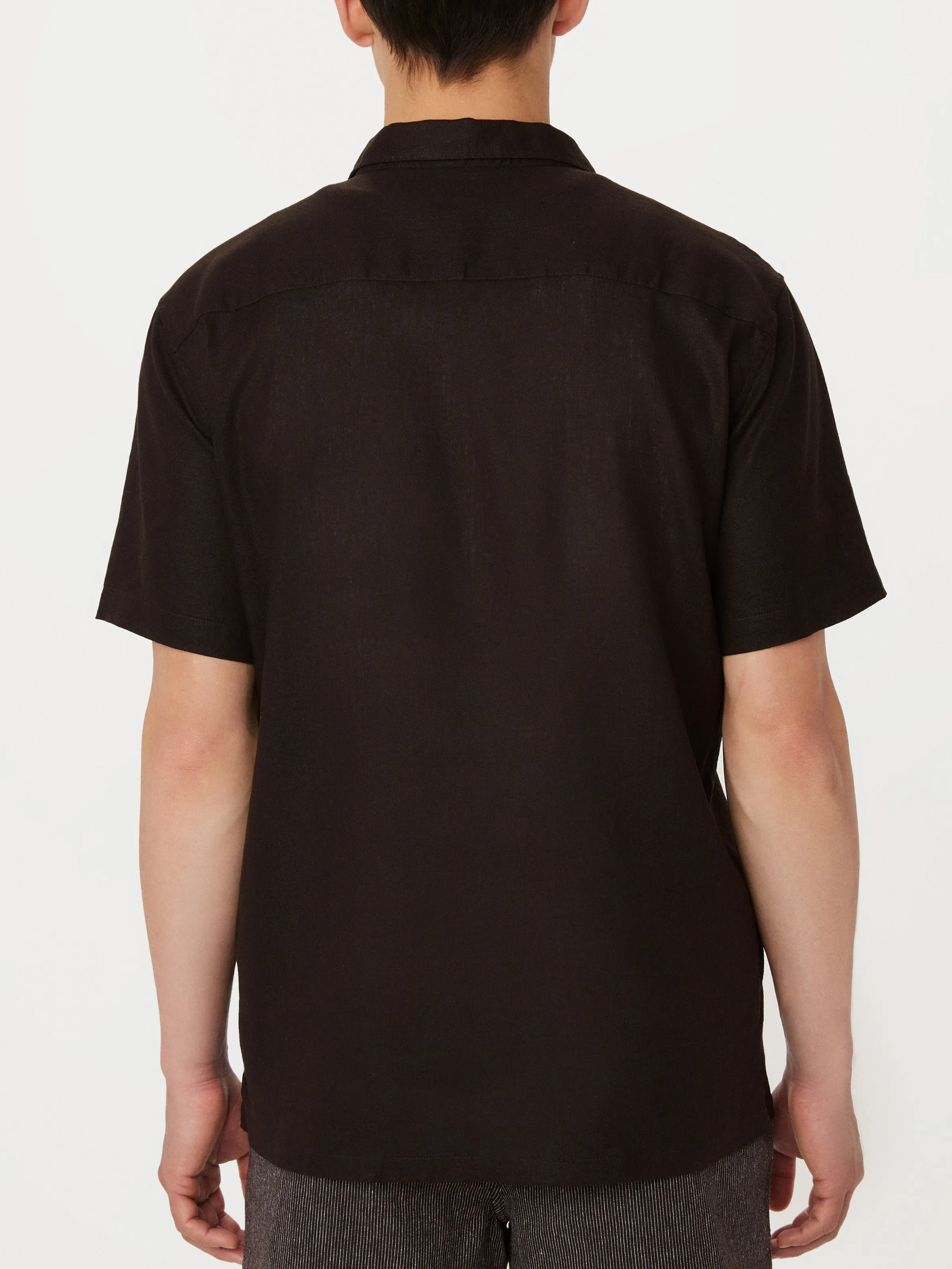 The Short Sleeve Hemp Shirt in Dark Chocolate sold by Frank & Oak product image thumbnail 4