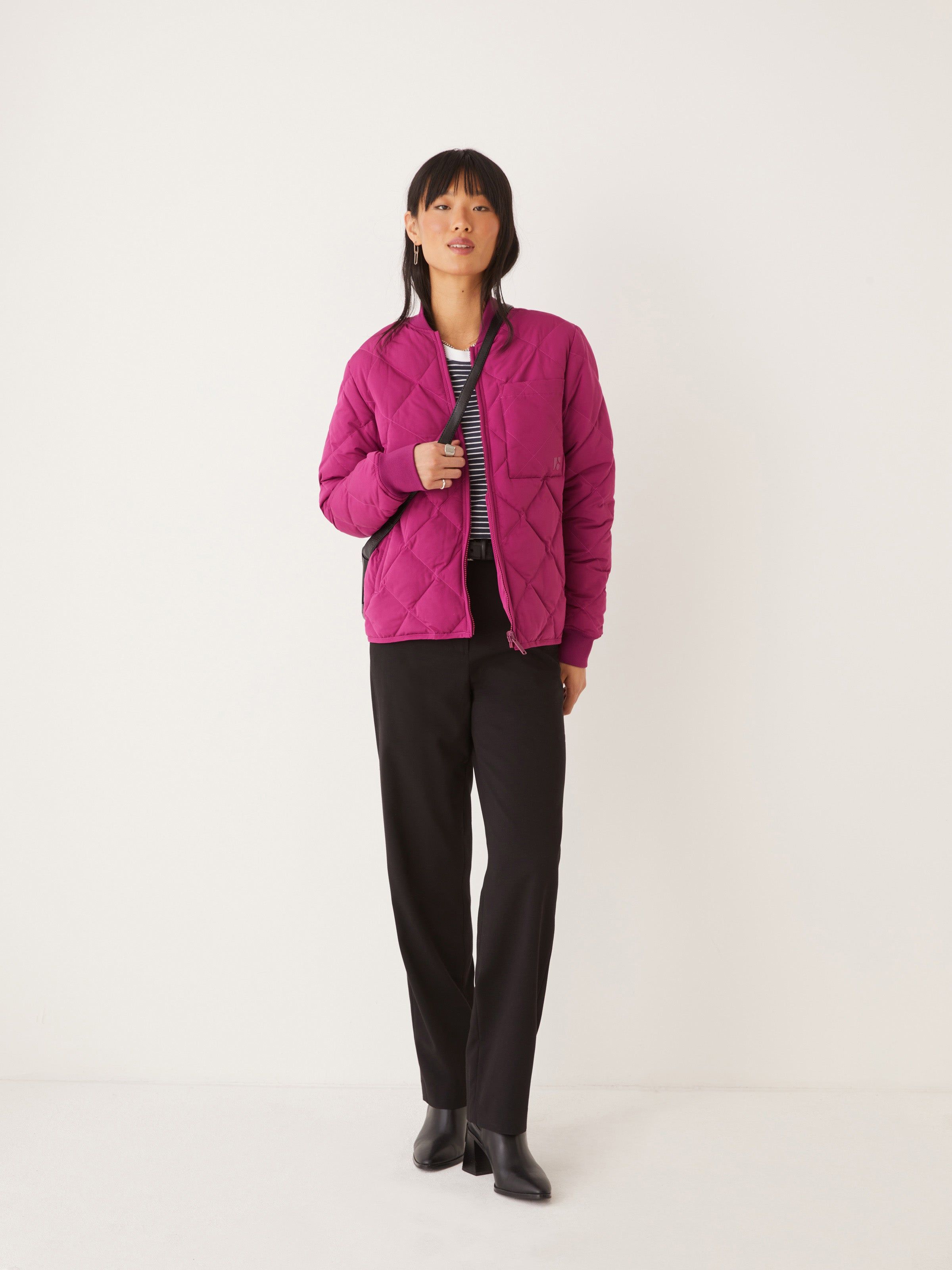 The Skyline Reversible Bomber in Dark Pink sold by Frank & Oak product image thumbnail 2