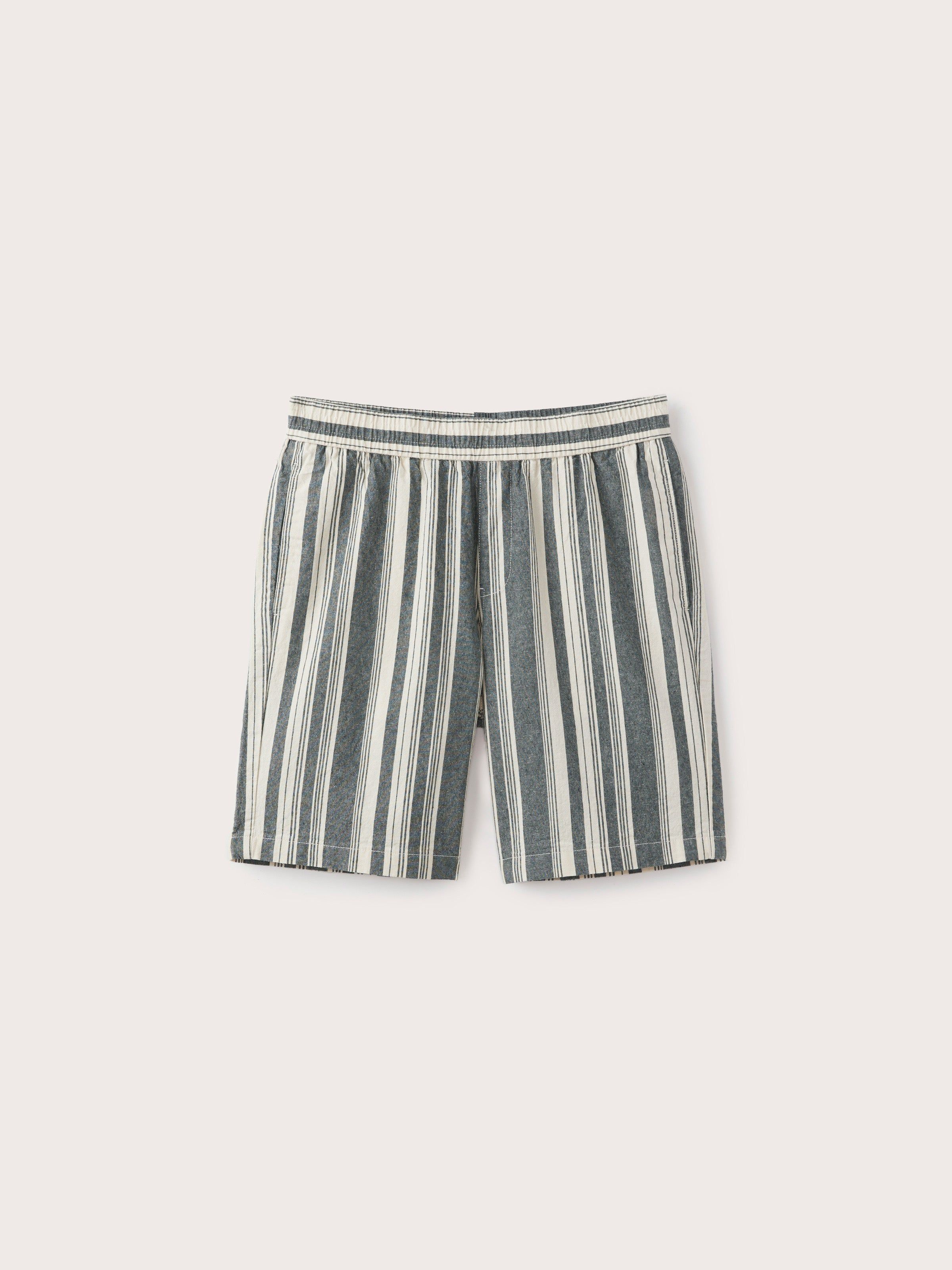 The Striped Linen Pull-On 9in Short in Smoked Green sold by Frank & Oak product image thumbnail 7