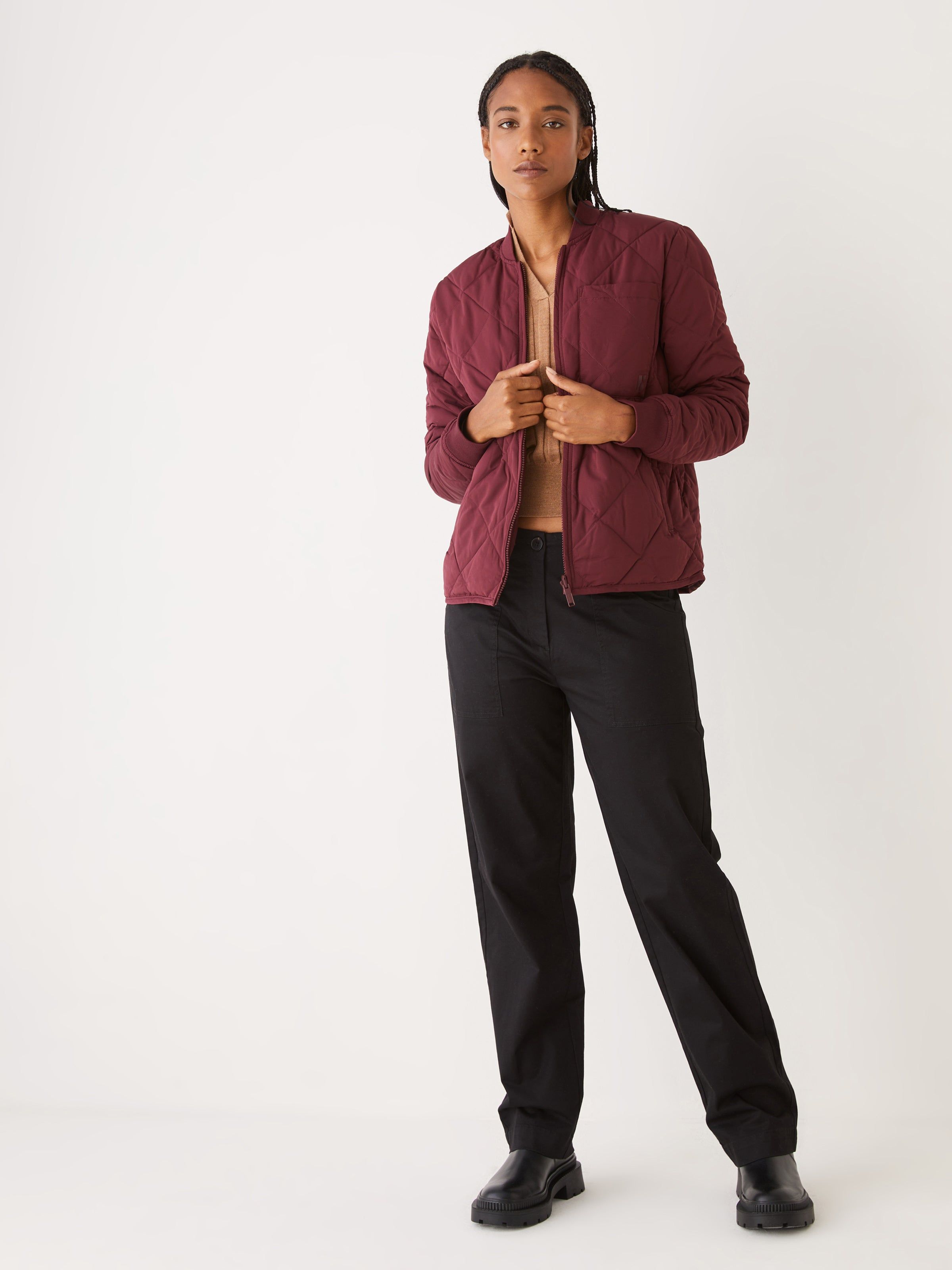 The Skyline Reversible Bomber in Dark Red sold by Frank & Oak product image thumbnail 2