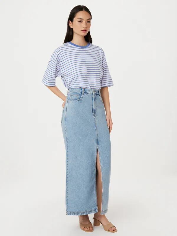 The Striped Boxy T-Shirt in Horizon sold by Frank & Oak