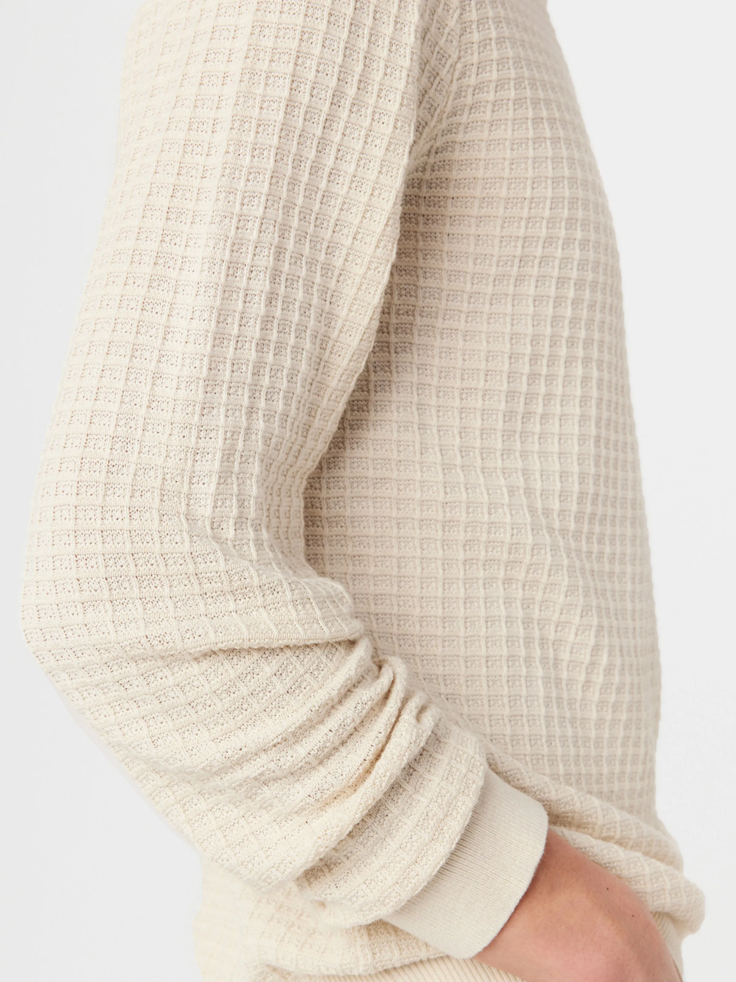 The SeaCell™ Waffle Sweater in Oatmeal sold by Frank & Oak product image thumbnail 4