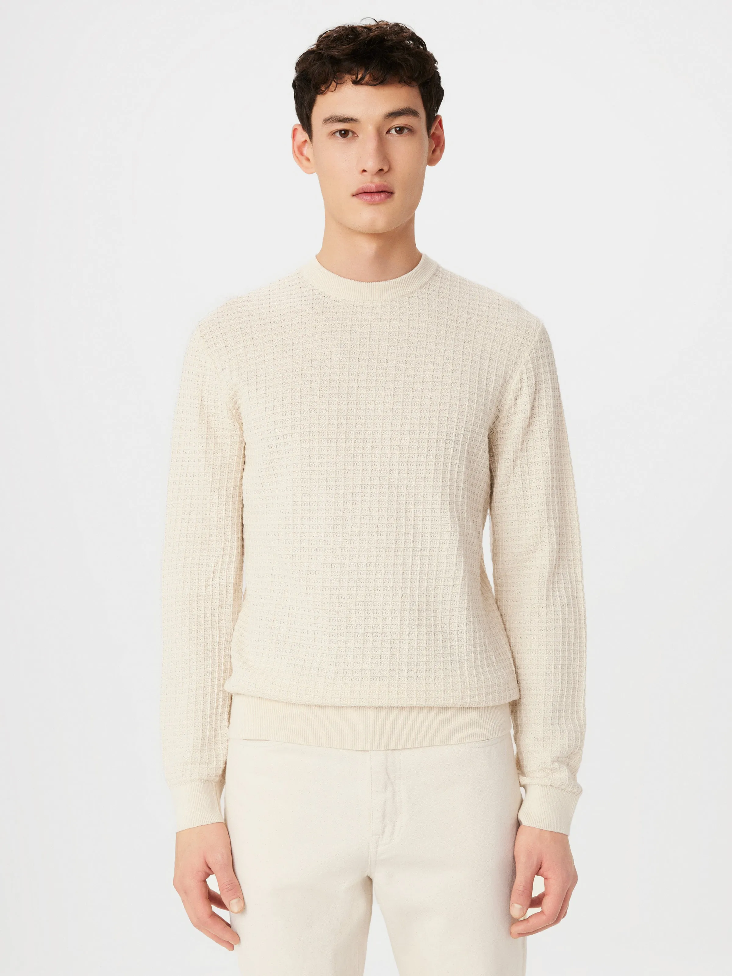 The SeaCell™ Waffle Sweater in Oatmeal sold by Frank & Oak product image thumbnail 2