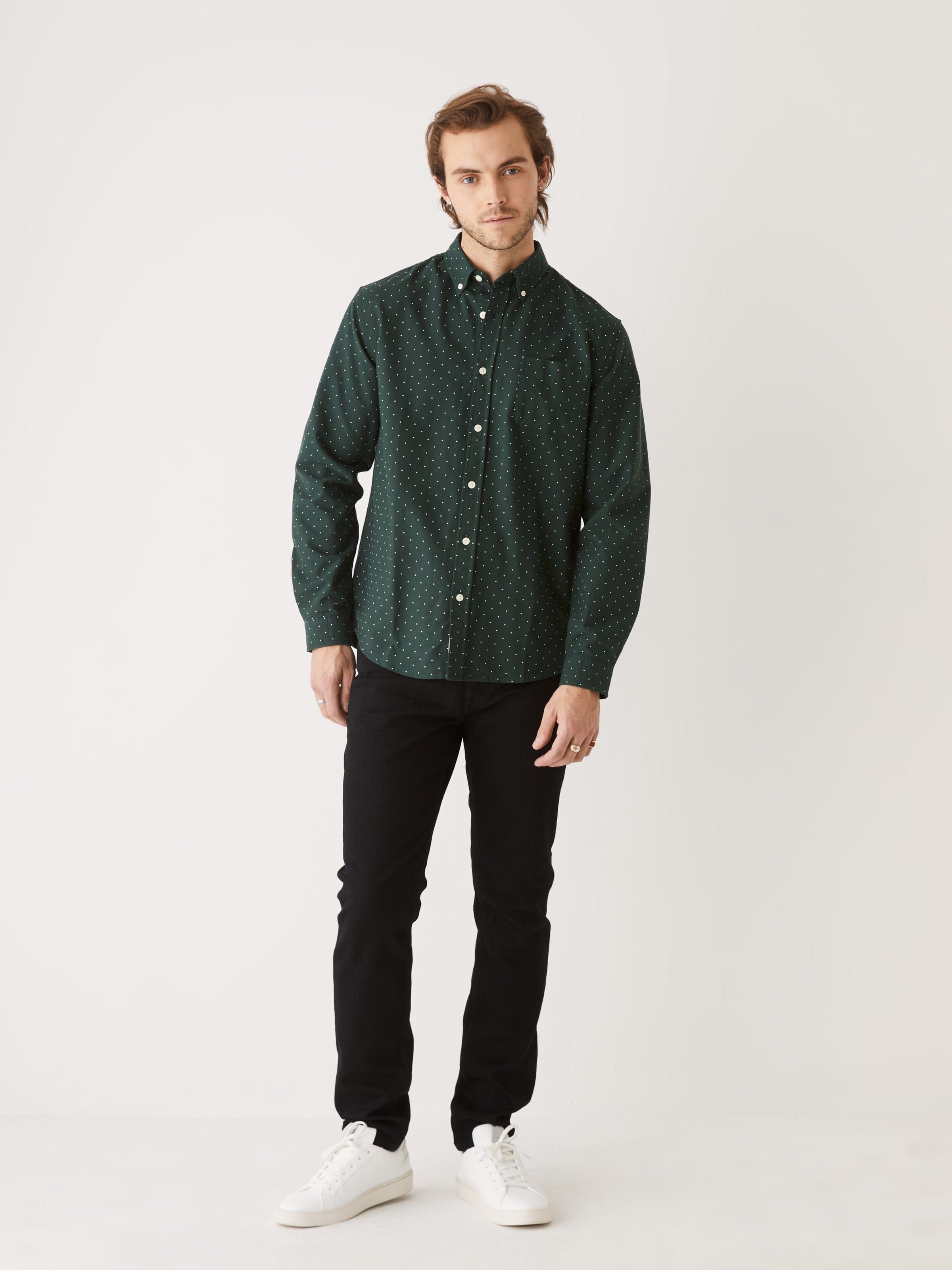 The Dotted Jasper Oxford Shirt in Pine Grove sold by Frank & Oak product image thumbnail 2