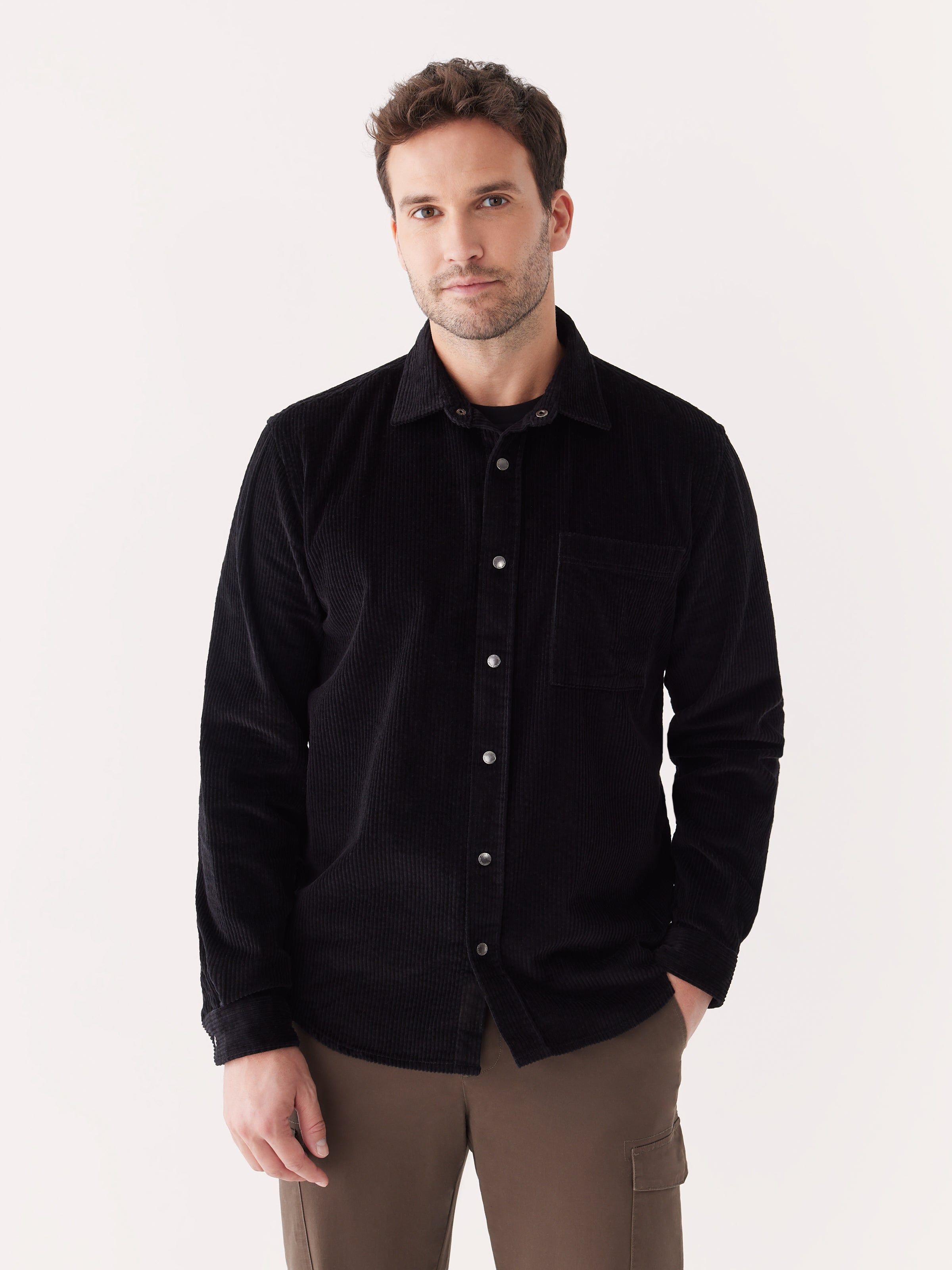 The Corduroy Shirt in Black sold by Frank & Oak
