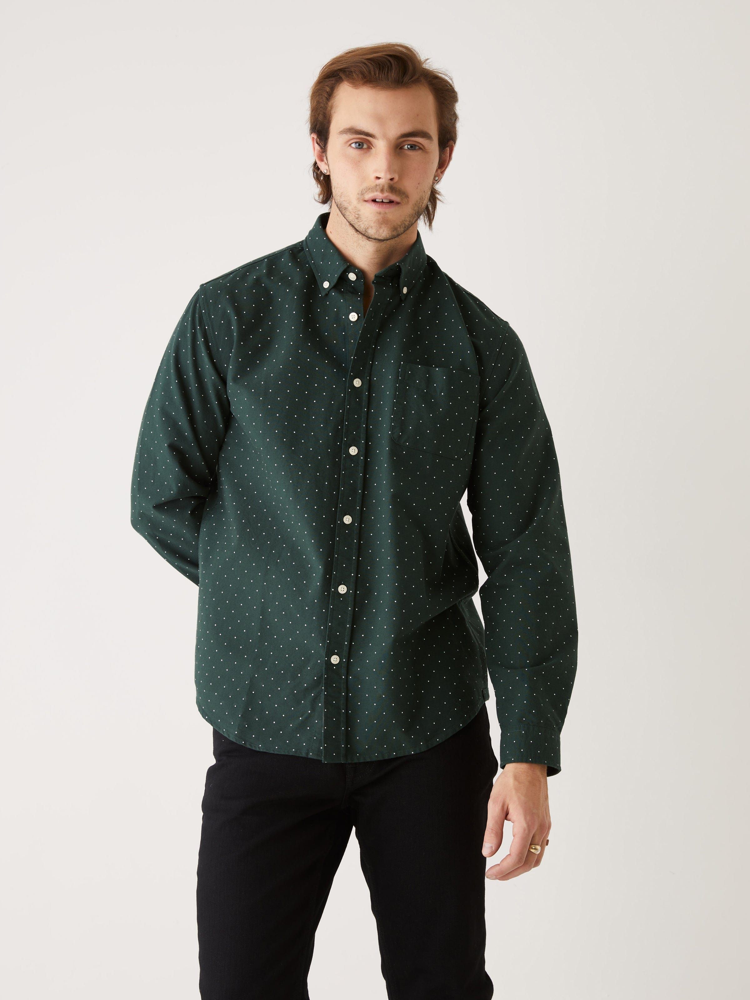 The Dotted Jasper Oxford Shirt in Pine Grove sold by Frank & Oak product image thumbnail 3