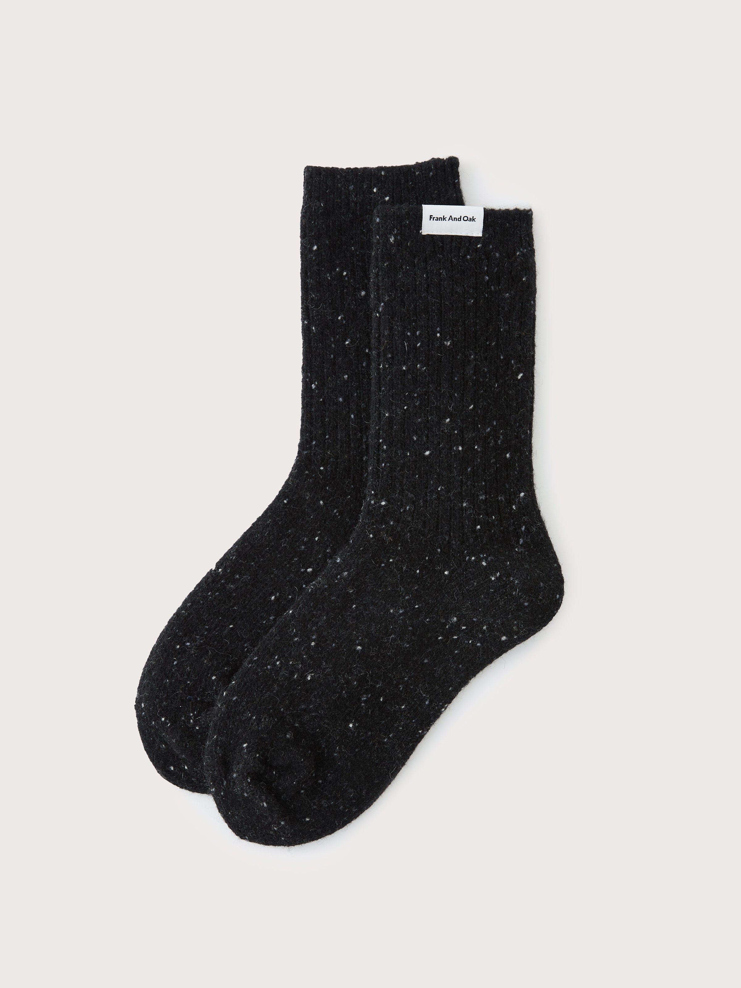 The Chunky Donegal Winter Socks in Black sold by Frank & Oak
