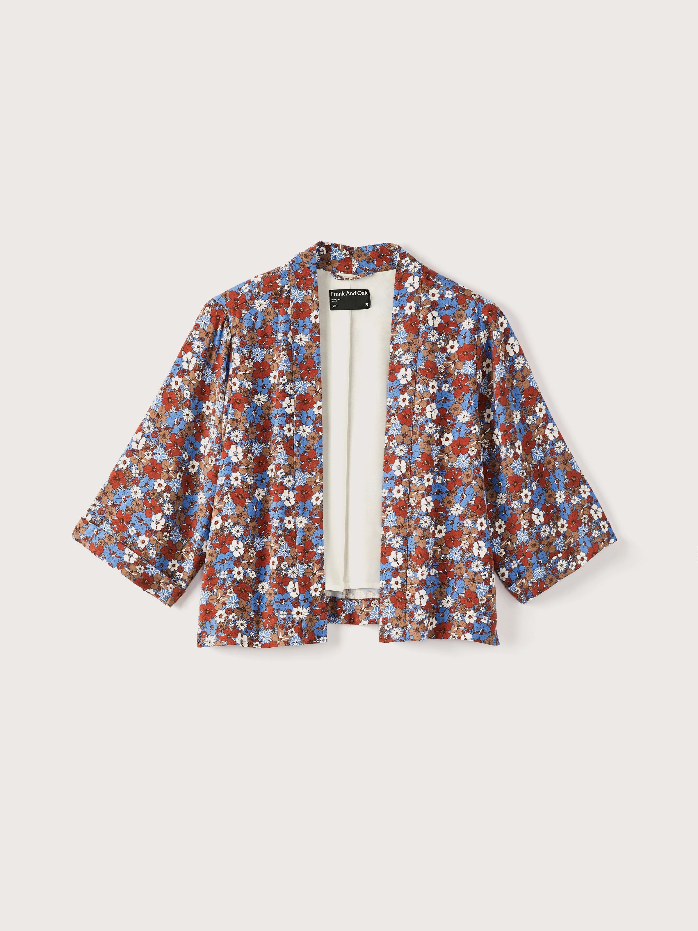 The Cropped Floral Overpiece in Dazzling Blue sold by Frank & Oak product image thumbnail 5