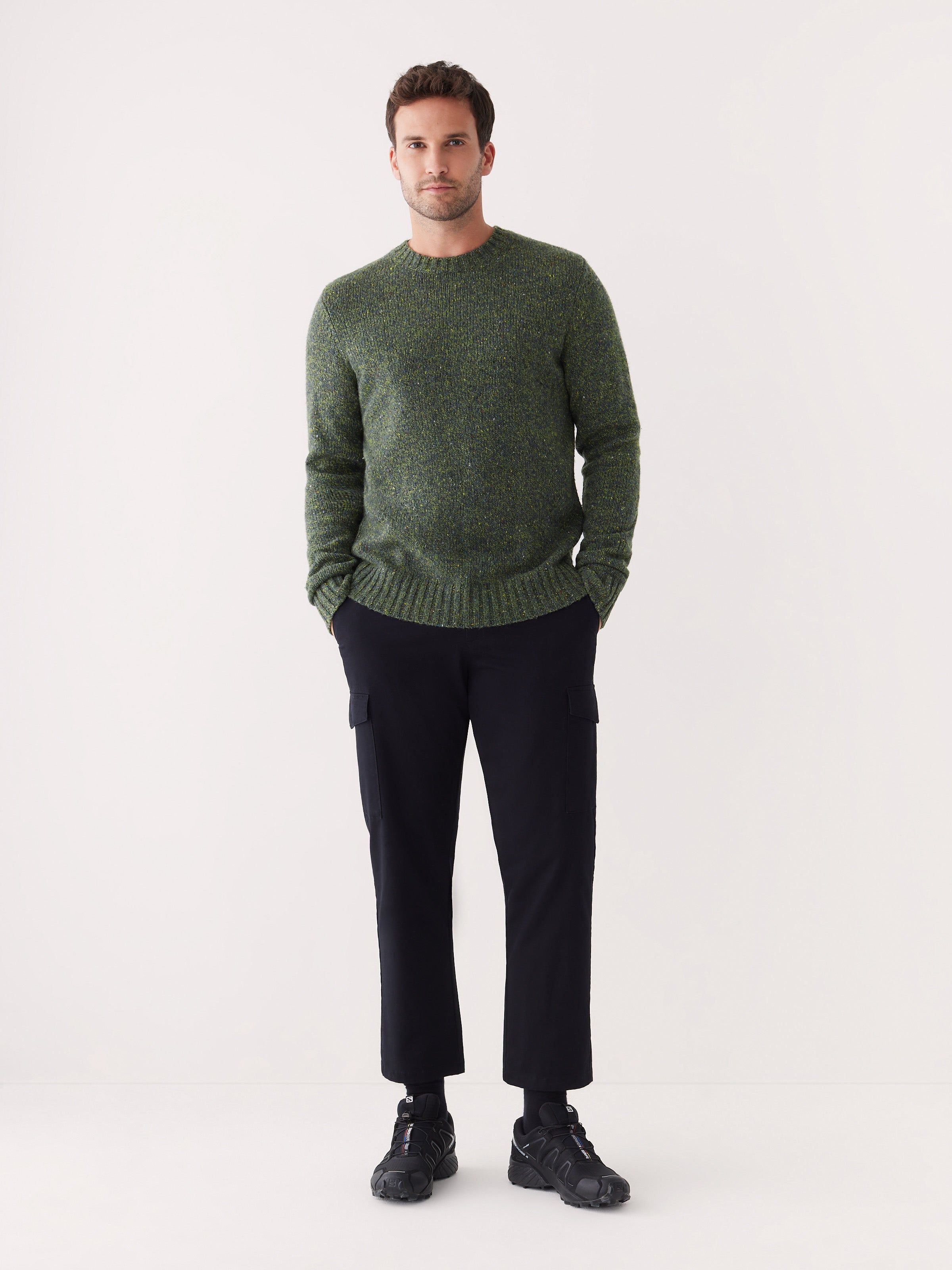 The Donegal Crewneck Sweater in Emerald Green sold by Frank & Oak