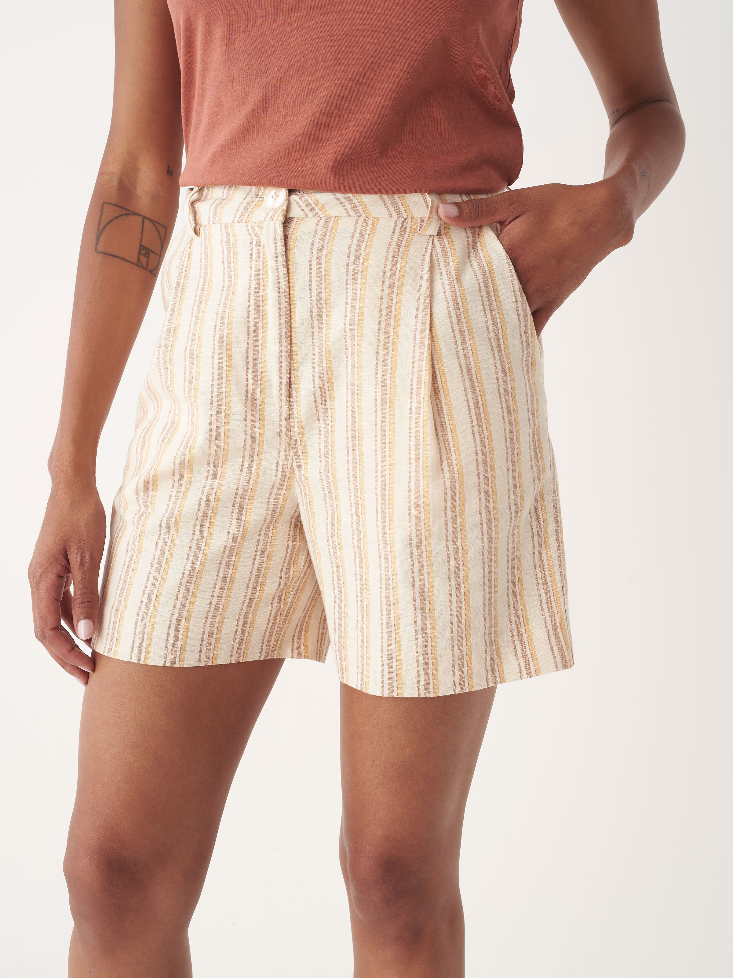 The Amelia Striped short in Honey sold by Frank & Oak product image thumbnail 4