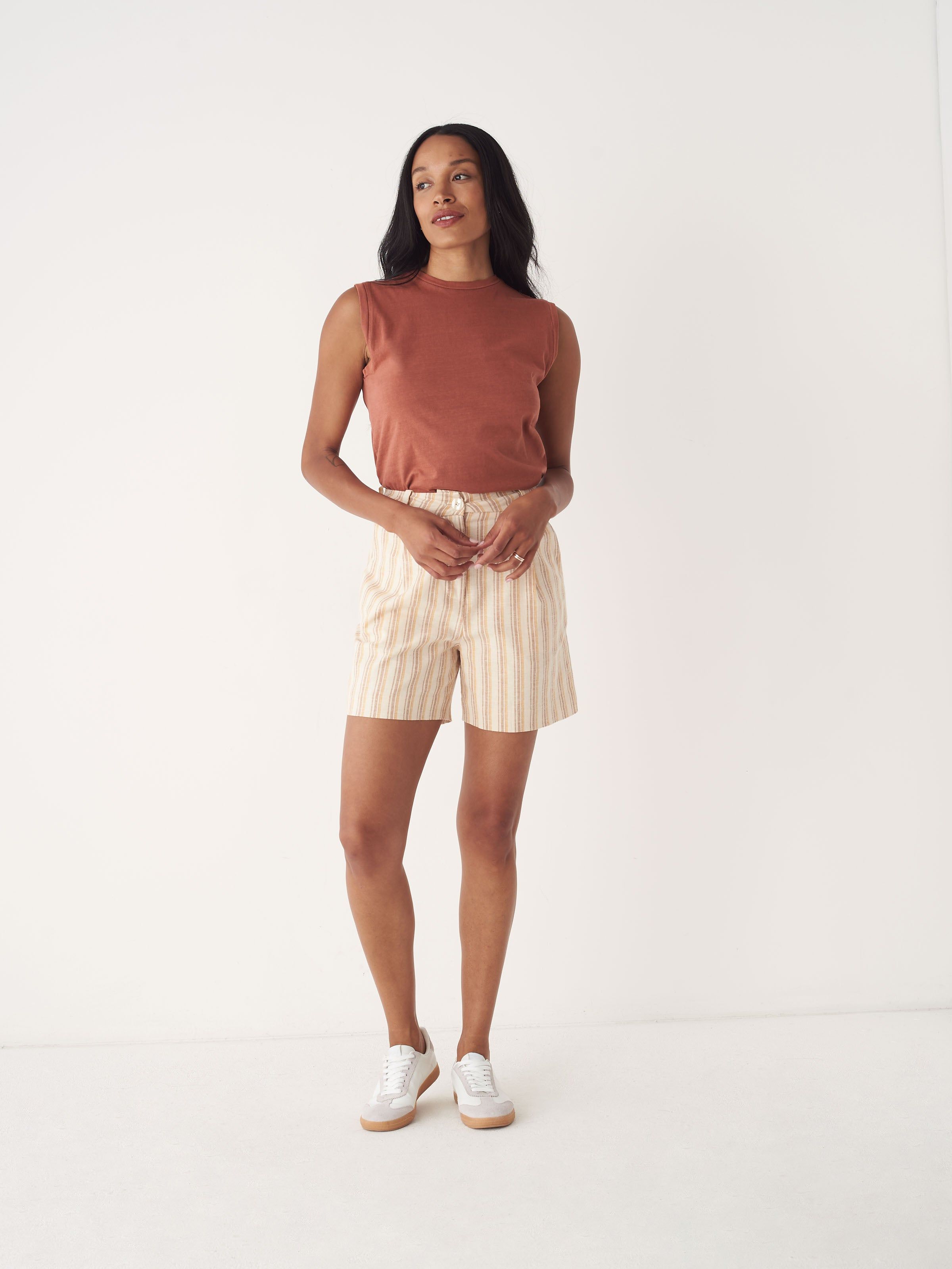 The Amelia Striped short in Honey sold by Frank & Oak product image thumbnail 2