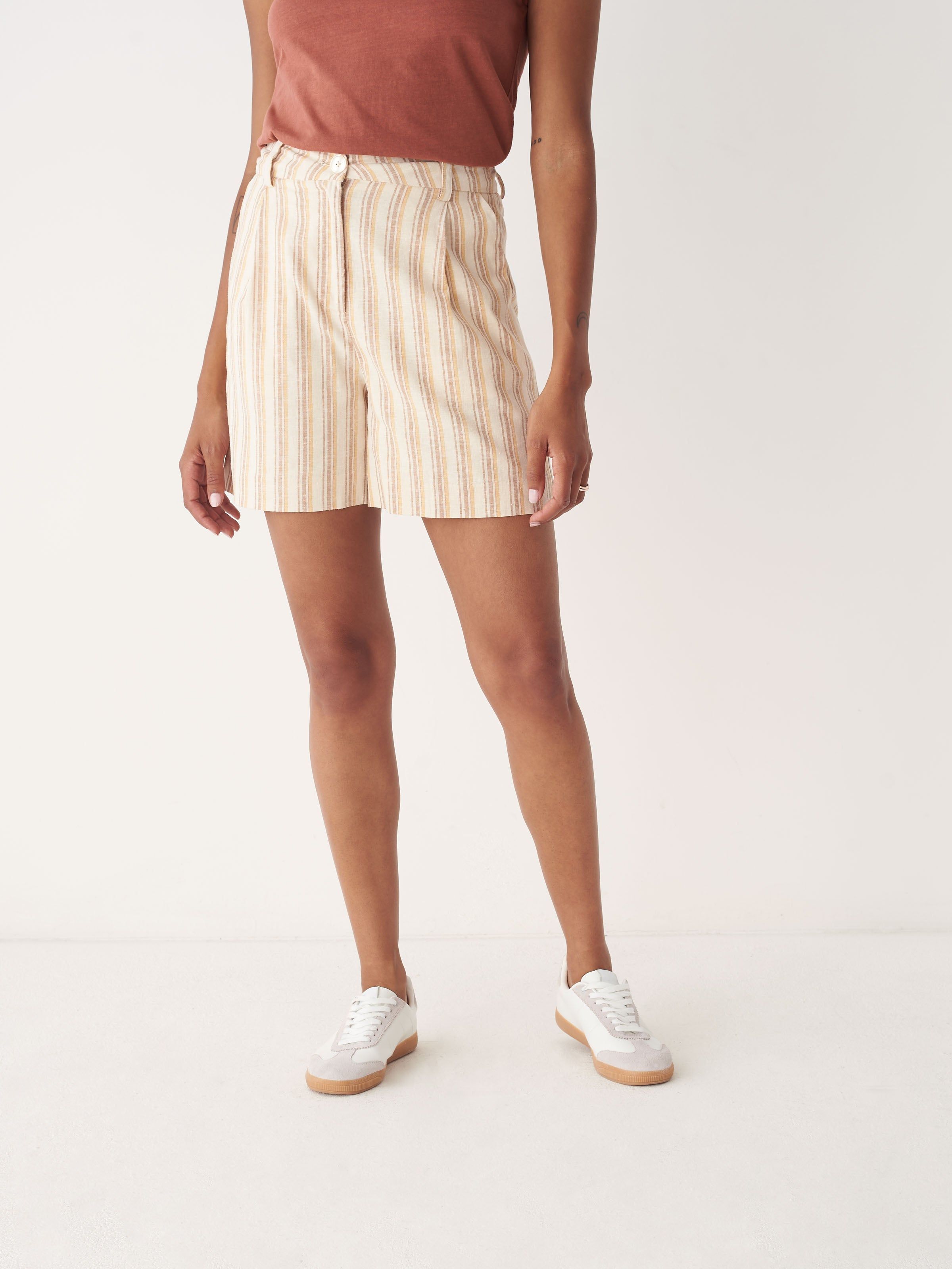 The Amelia Striped short in Honey sold by Frank & Oak