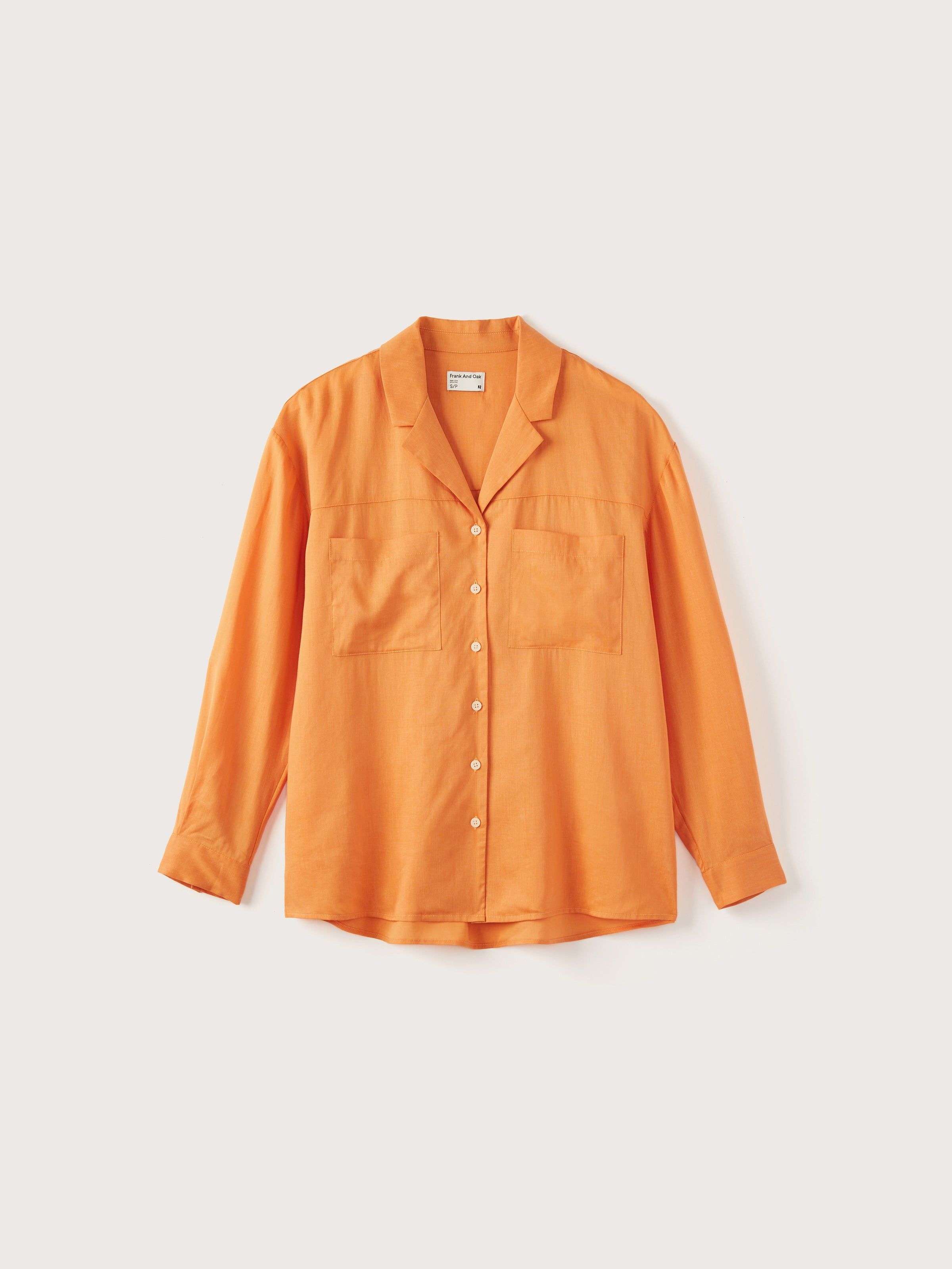 The Oversized Linen Shirt in Apricot sold by Frank & Oak product image thumbnail 4