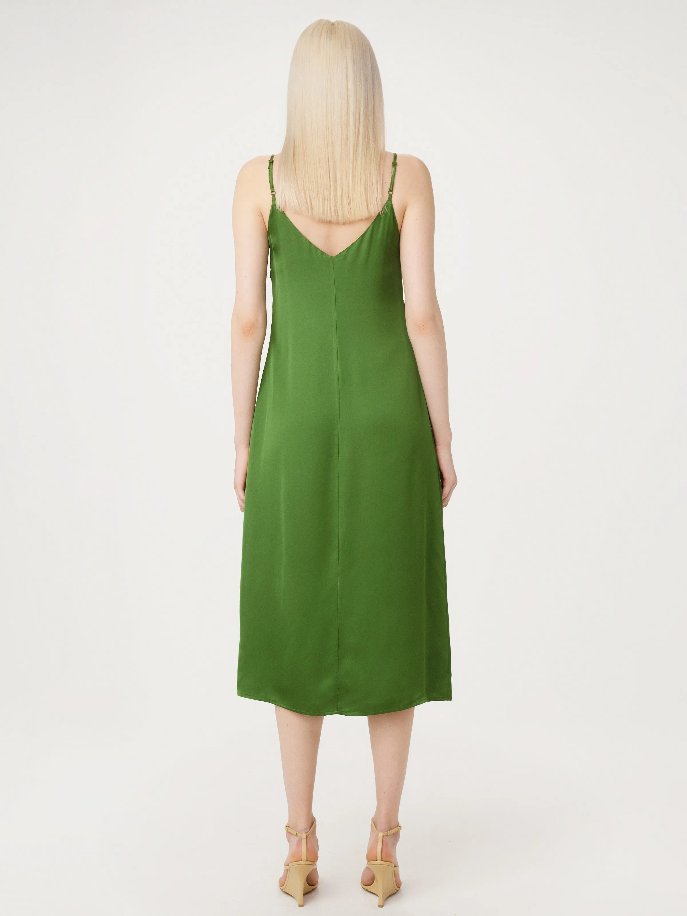 The Satin Slip Dress in Military Green sold by Frank & Oak product image thumbnail 5