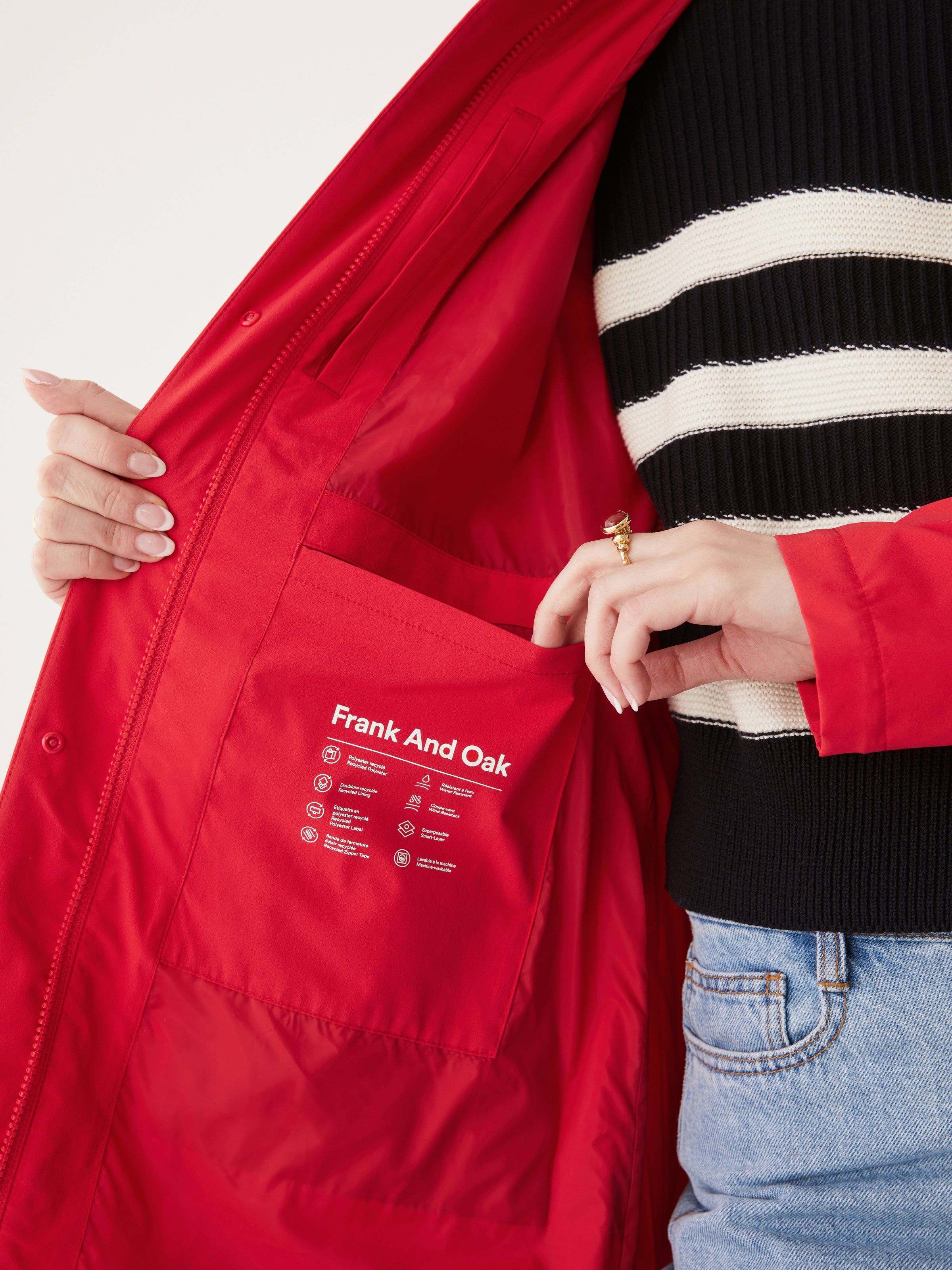 The Stanley Rain Jacket in Red sold by Frank & Oak product image thumbnail 9