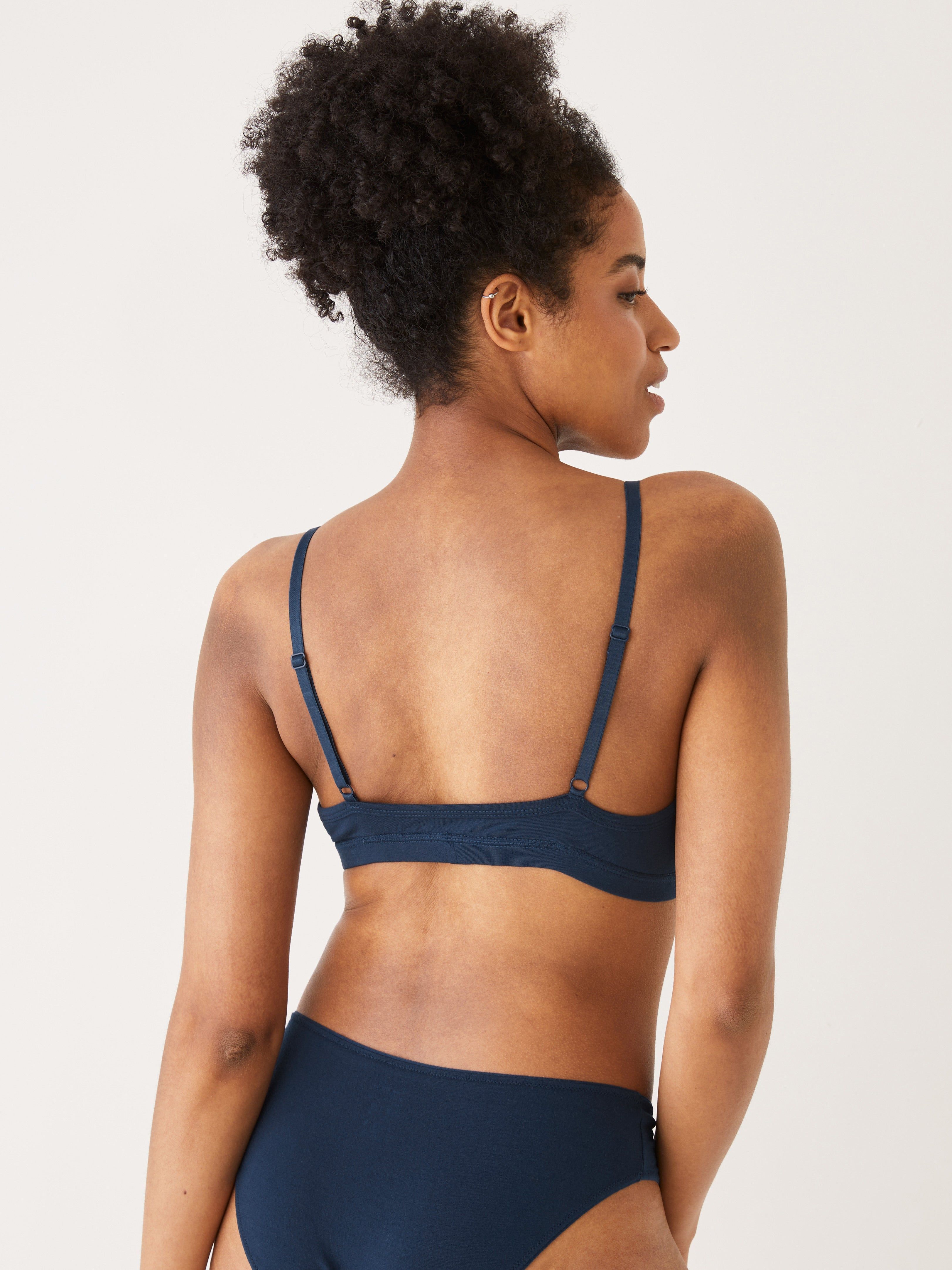 The Fluid Pull-On Triangle Bralette in Dark Blue sold by Frank & Oak product image thumbnail 3