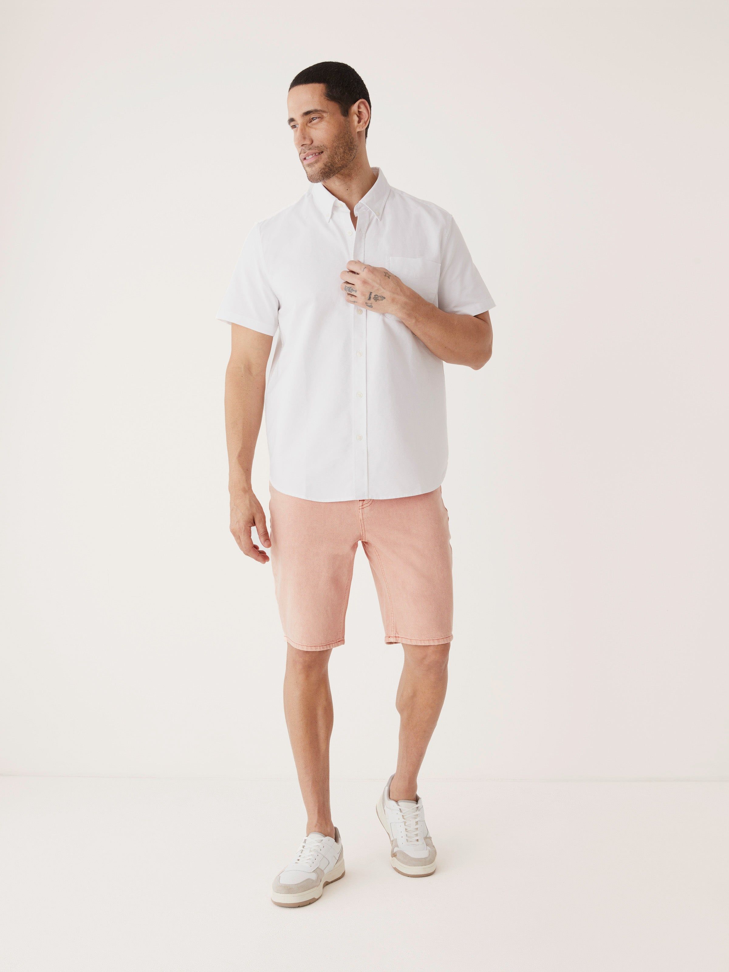 The Adam Slim 10in Short in Apricot sold by Frank & Oak product image thumbnail 2