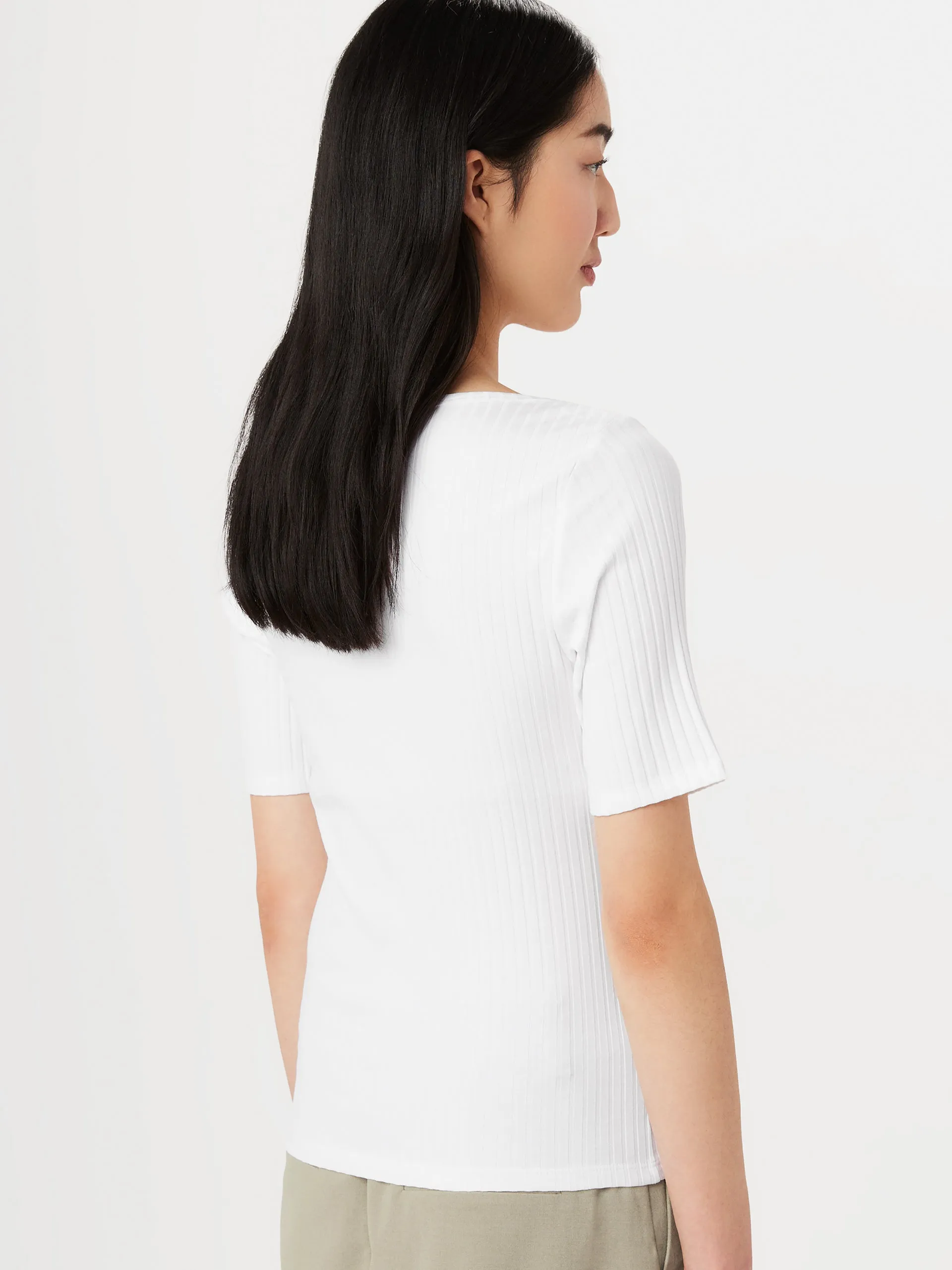 The Slim Ribbed Top in Bright White sold by Frank & Oak product image thumbnail 4