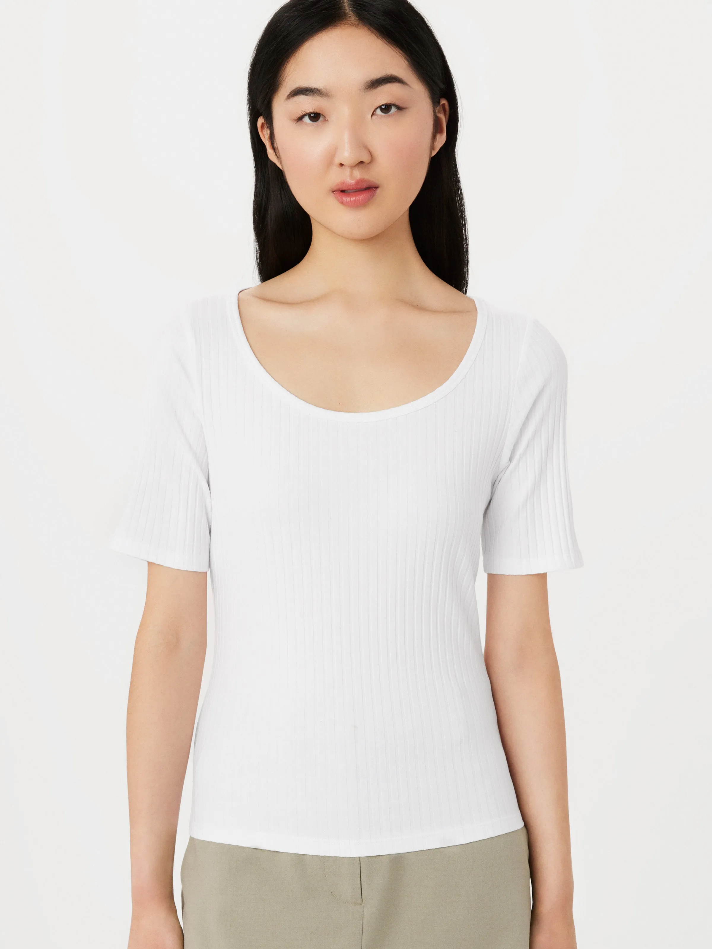 The Slim Ribbed Top in Bright White sold by Frank & Oak product image thumbnail 3