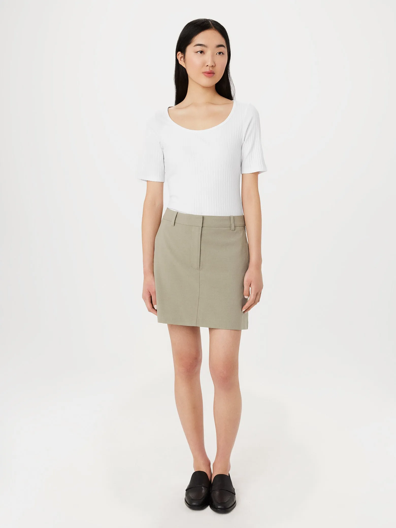 The Slim Ribbed Top in Bright White sold by Frank & Oak product image thumbnail 2