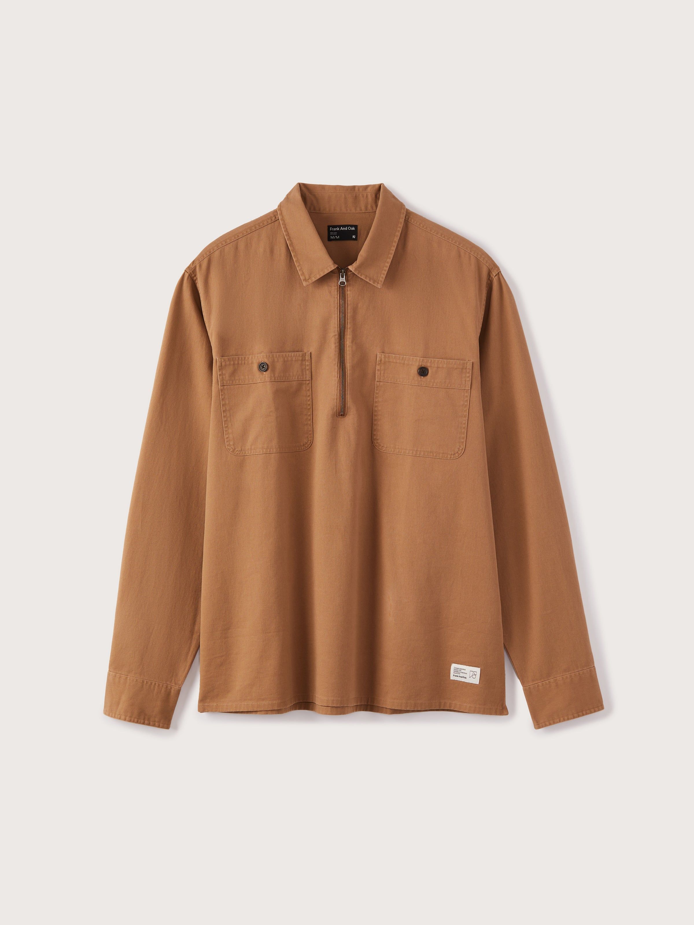 The Half-Zip Twill Popover Overshirt in Amber sold by Frank & Oak product image thumbnail 2