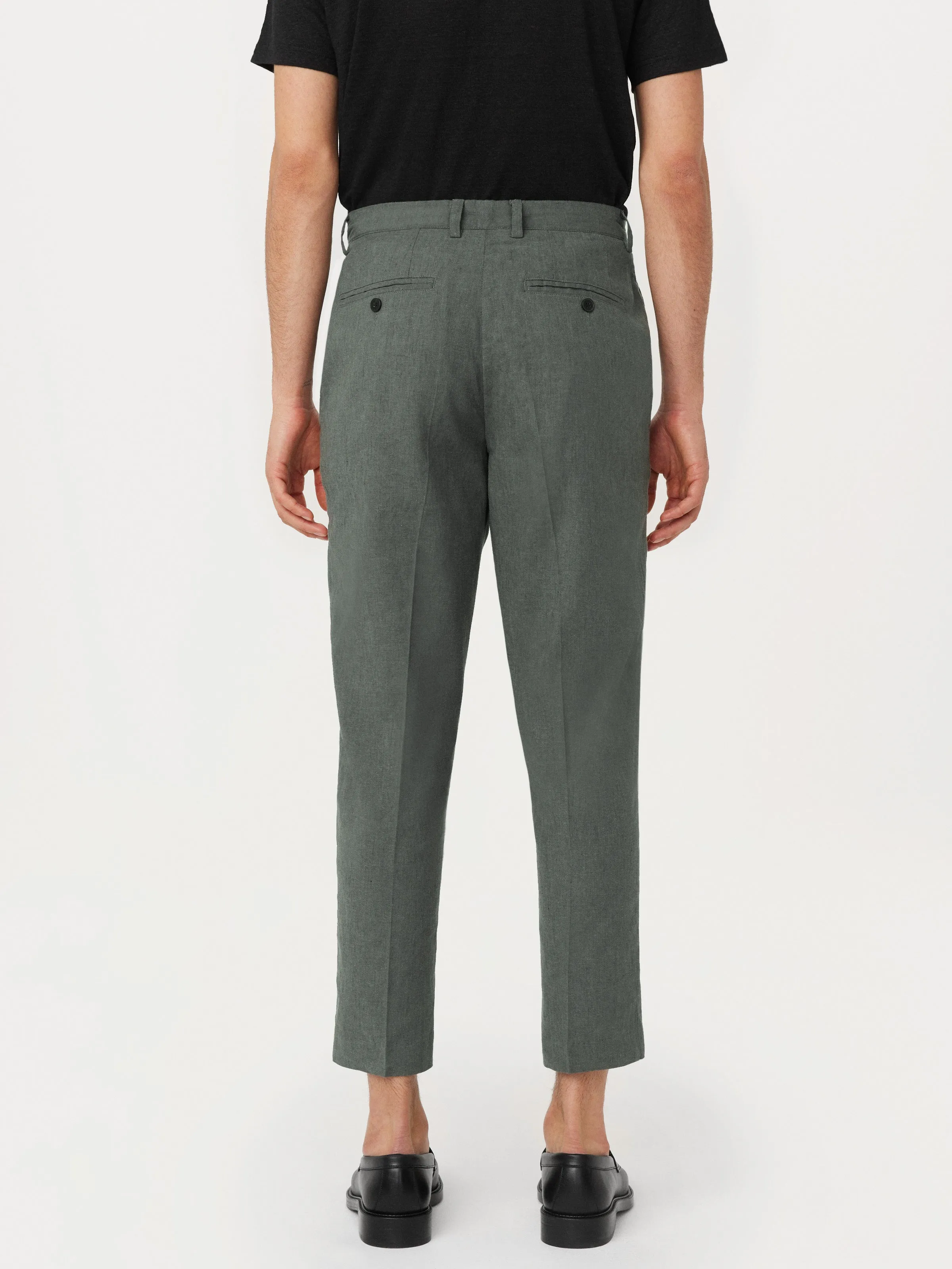 The Colin Tapered Linen Pant in Smoky Green sold by Frank & Oak product image thumbnail 4