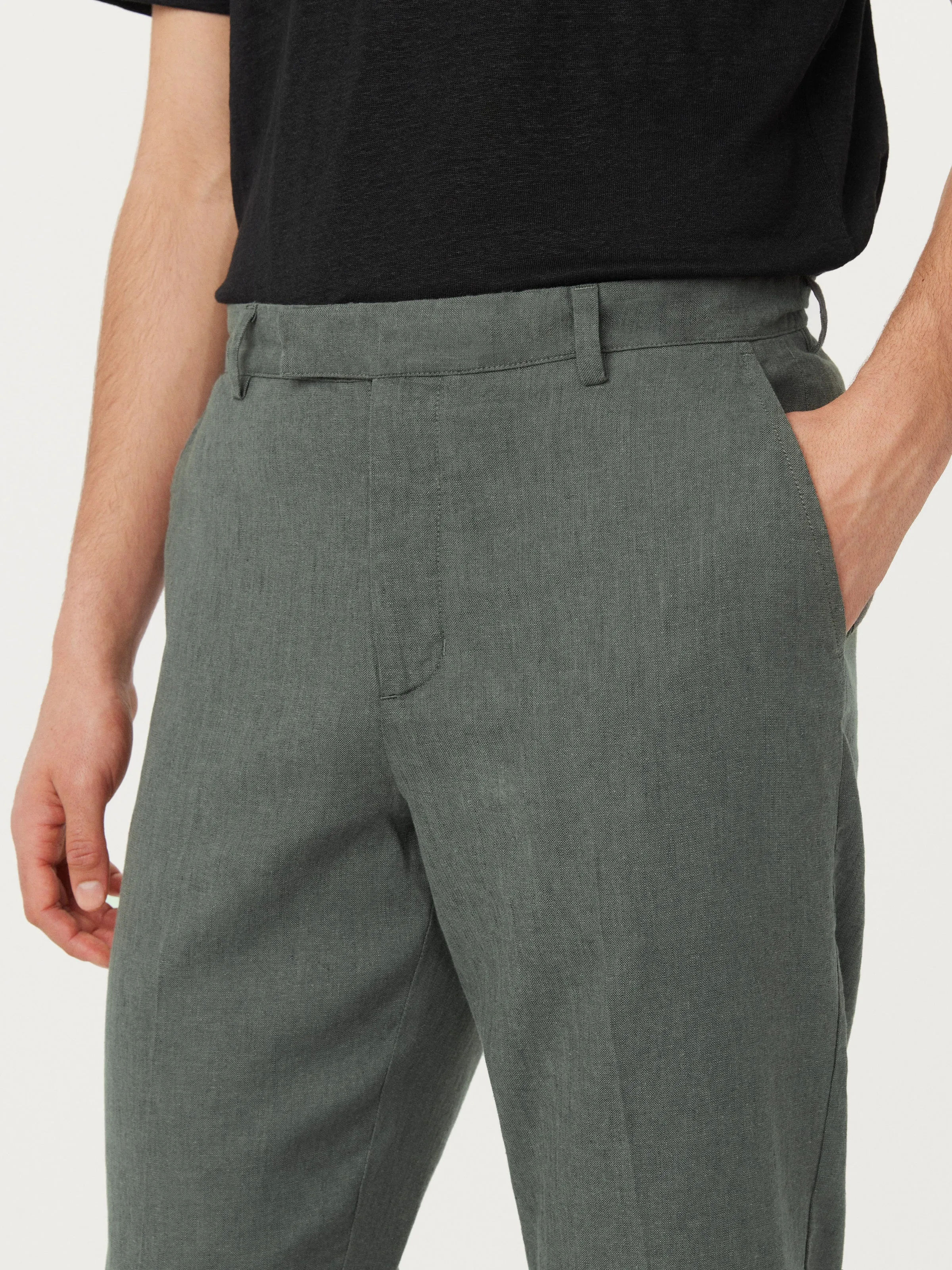 The Colin Tapered Linen Pant in Smoky Green sold by Frank & Oak product image thumbnail 5