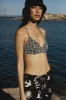 The Printed Triangle Bikini Top in Black sold by Frank & Oak