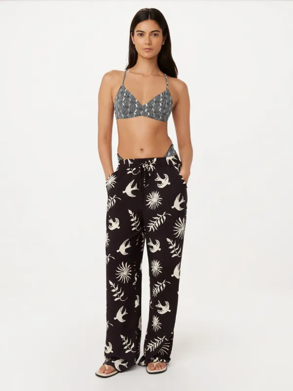 The Printed Triangle Bikini Top in Black sold by Frank & Oak