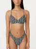 The Printed Triangle Bikini Top in Black sold by Frank & Oak