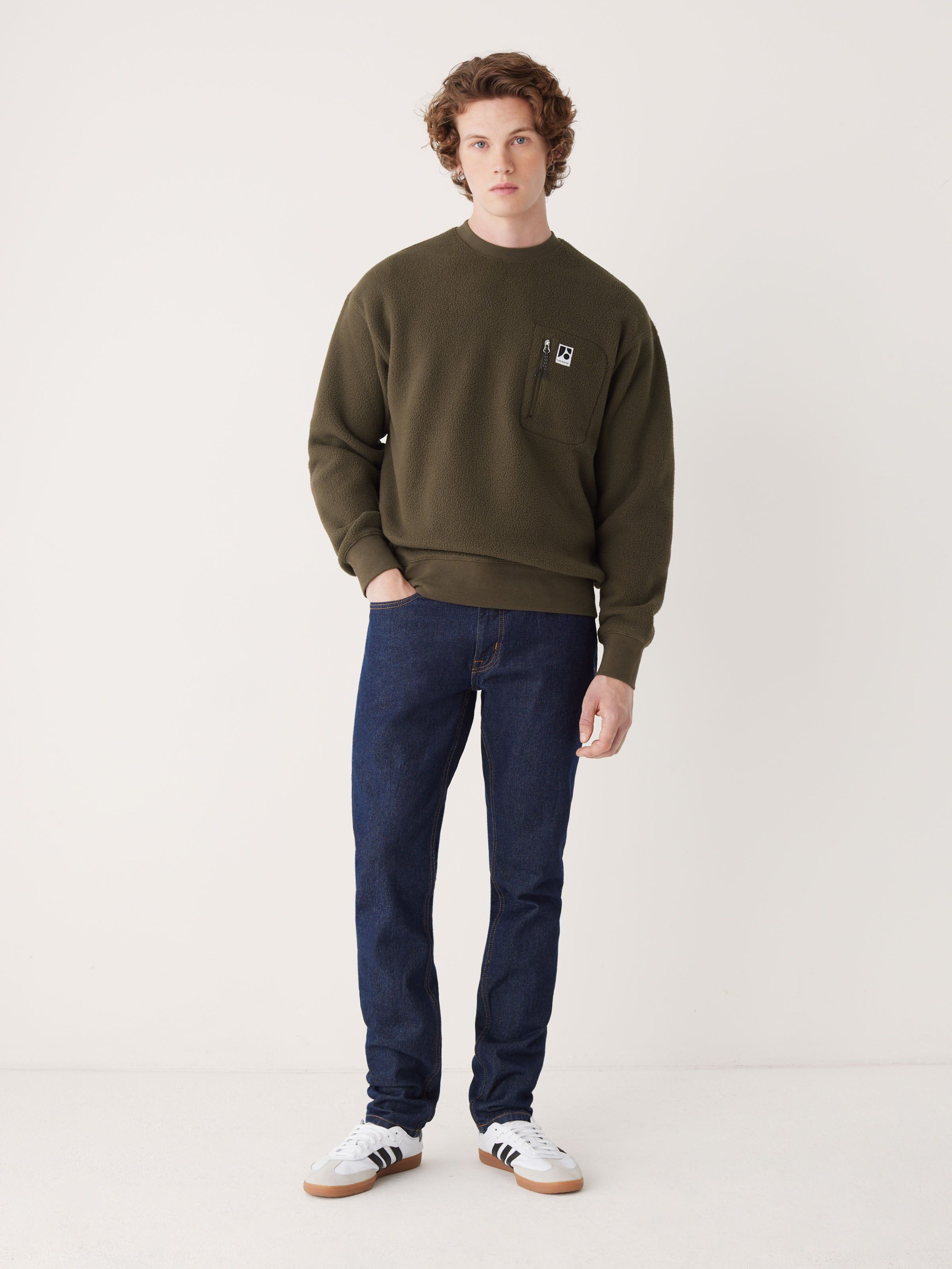 The Explorer Polar Fleece Crewneck in Dark Taupe sold by Frank & Oak product image thumbnail 2
