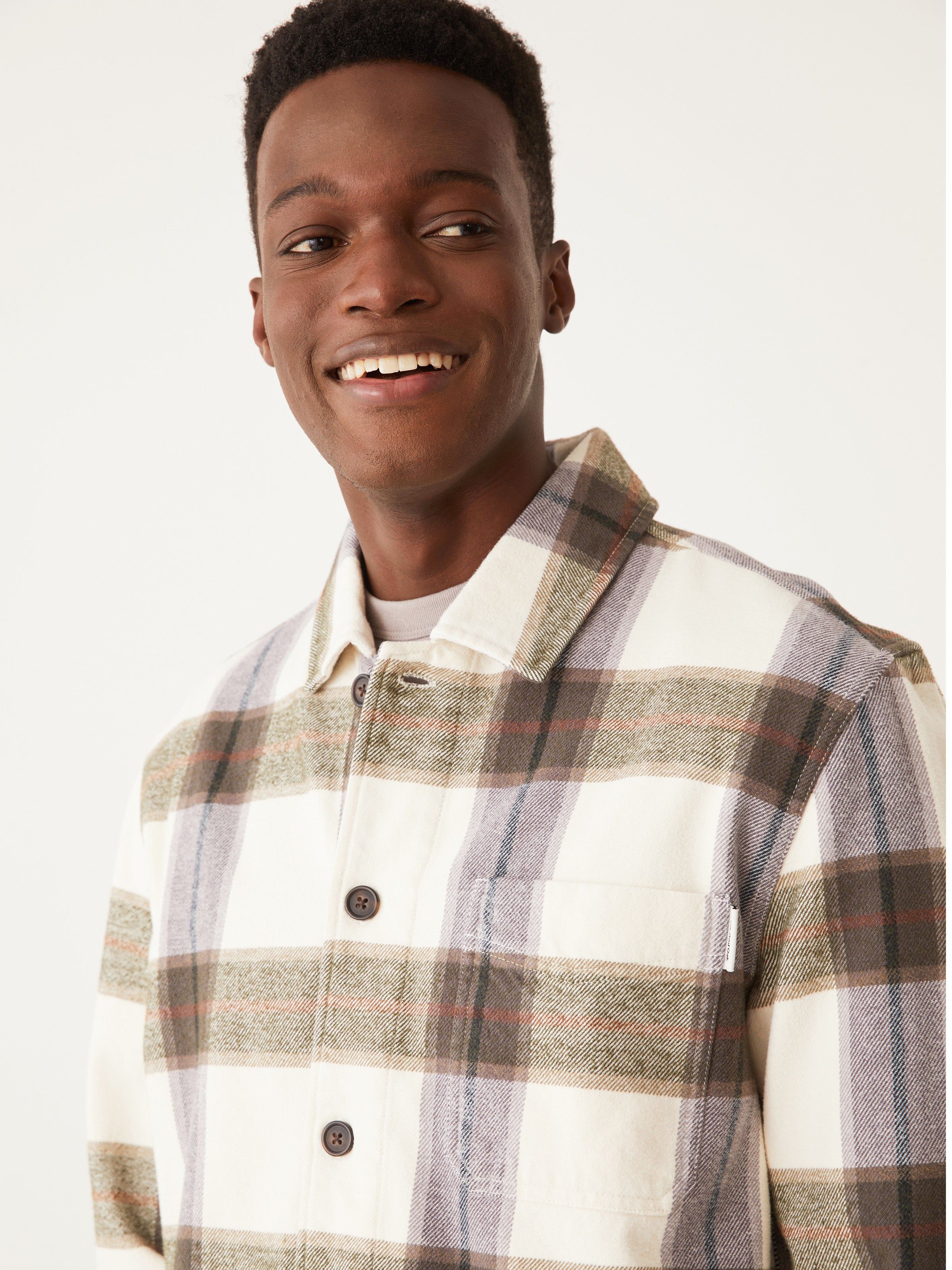 The Kapok Worker Overshirt in White Cream sold by Frank & Oak product image thumbnail 4