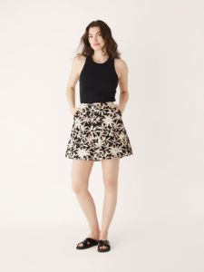The Printed Mini Skirt in Black sold by Frank & Oak