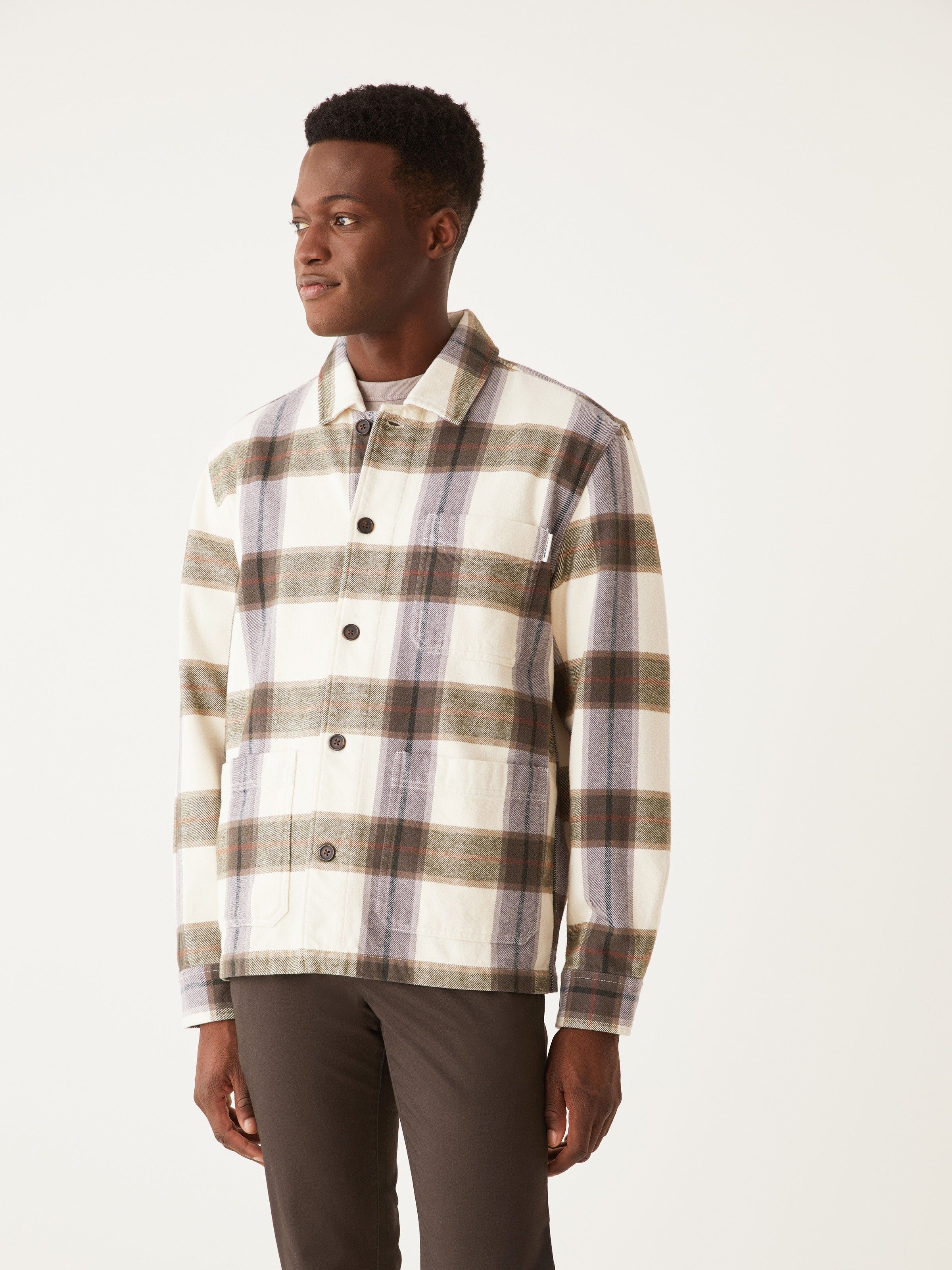 The Kapok Worker Overshirt in White Cream sold by Frank & Oak product image thumbnail 2