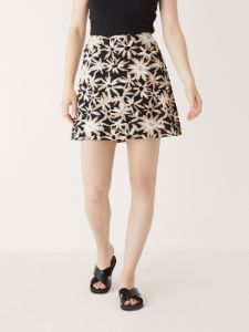 The Printed Mini Skirt in Black sold by Frank & Oak