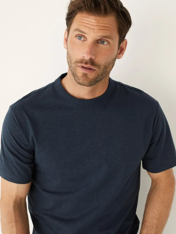 The Arc Hemp T-Shirt in Blueberry sold by Frank & Oak