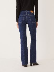 The Joan Mid Rise Bootcut Jean in Dark Indigo sold by Frank & Oak