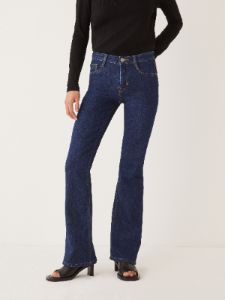 The Joan Mid Rise Bootcut Jean in Dark Indigo sold by Frank & Oak