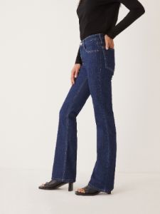 The Joan Mid Rise Bootcut Jean in Dark Indigo sold by Frank & Oak