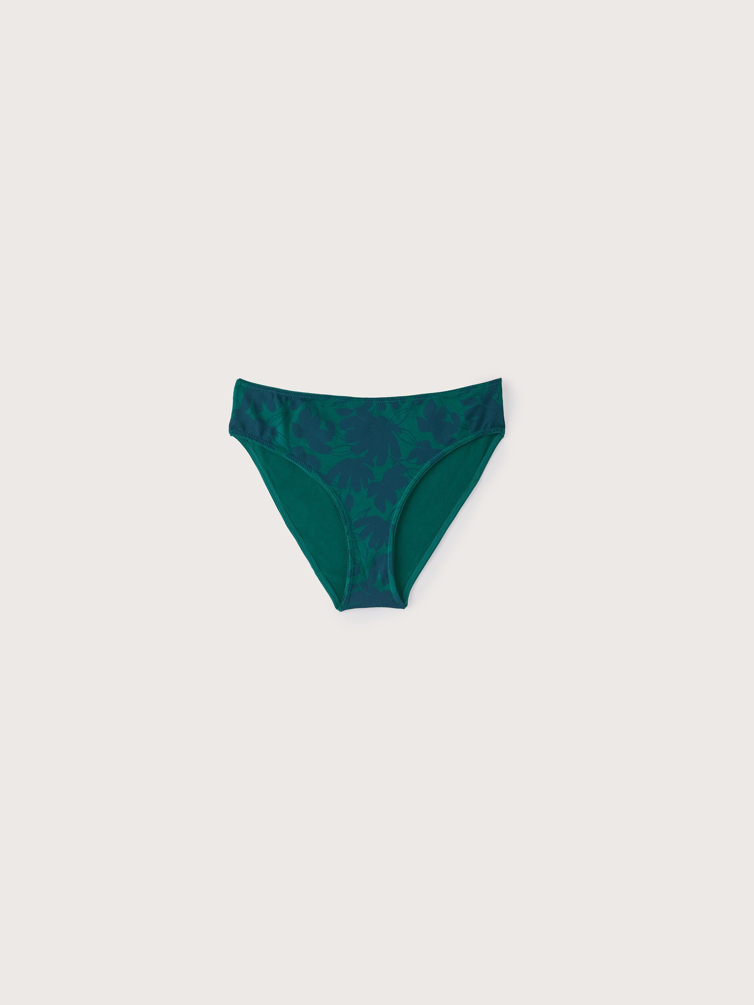 The Printed Organic Cotton Bikini Panty in Deep Green sold by Frank & Oak product image thumbnail 3