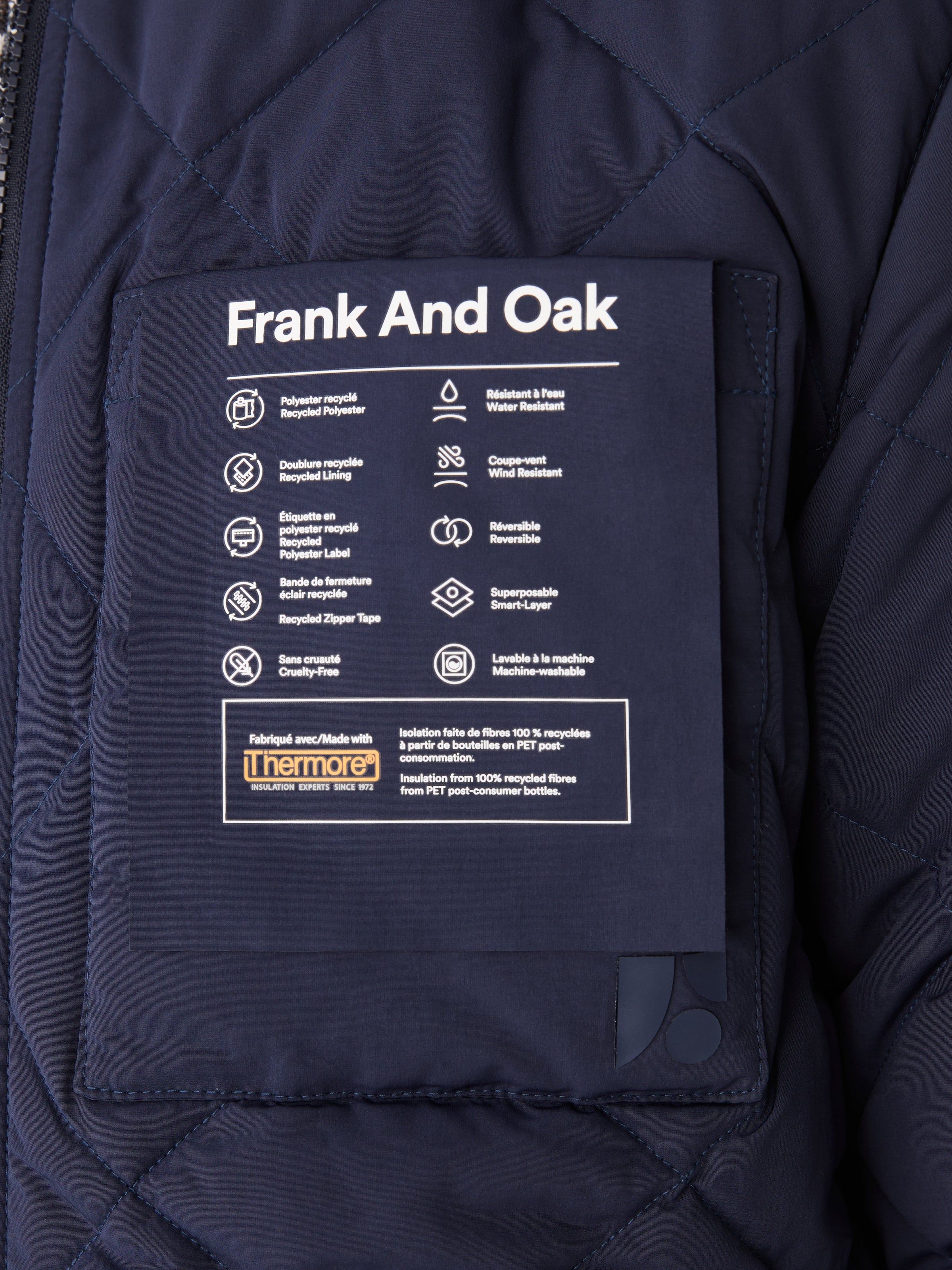 The Varsity Skyline Reversible Bomber in Dark Blue sold by Frank & Oak product image thumbnail 7