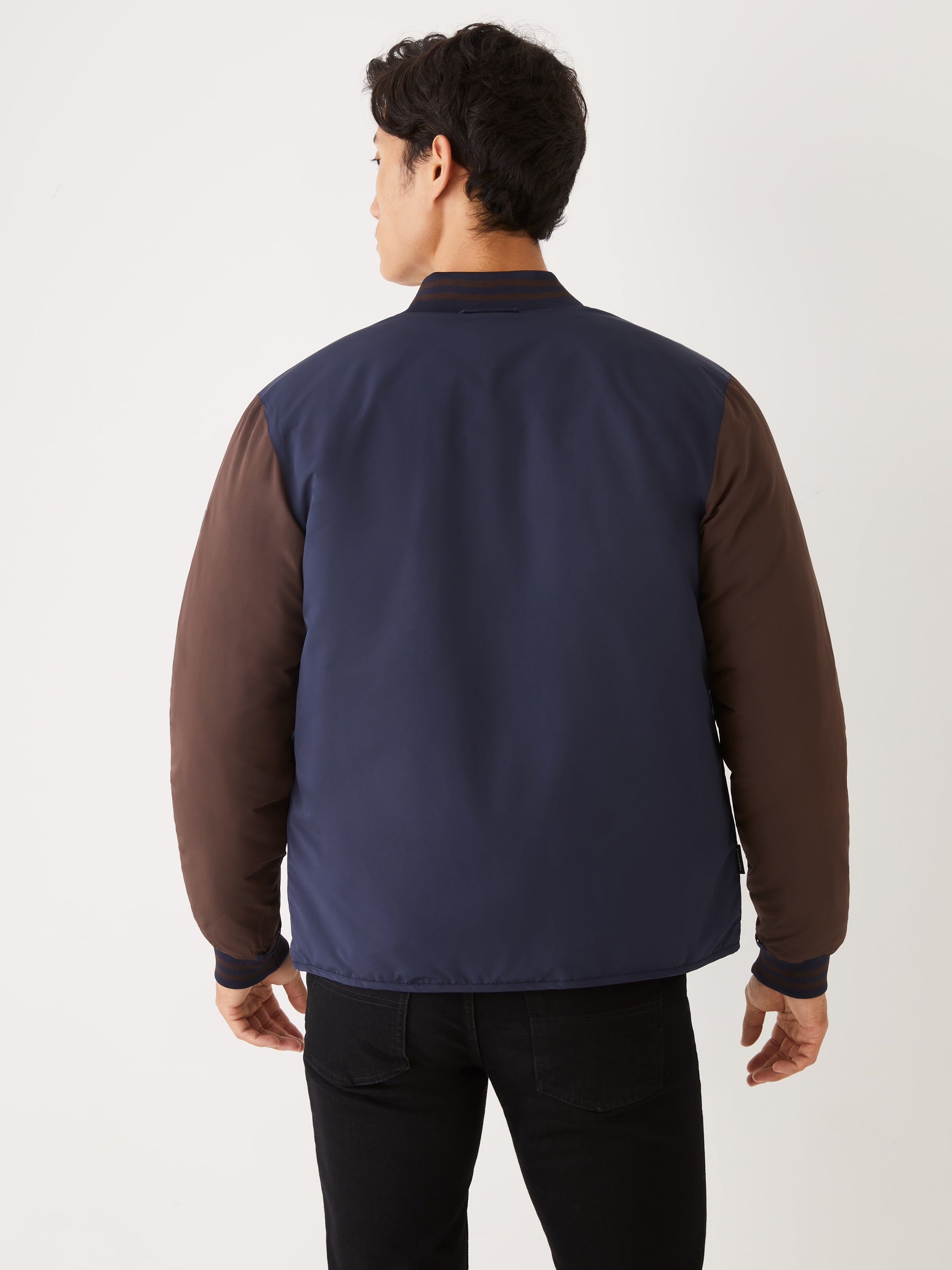 The Varsity Skyline Reversible Bomber in Dark Blue sold by Frank & Oak product image thumbnail 6