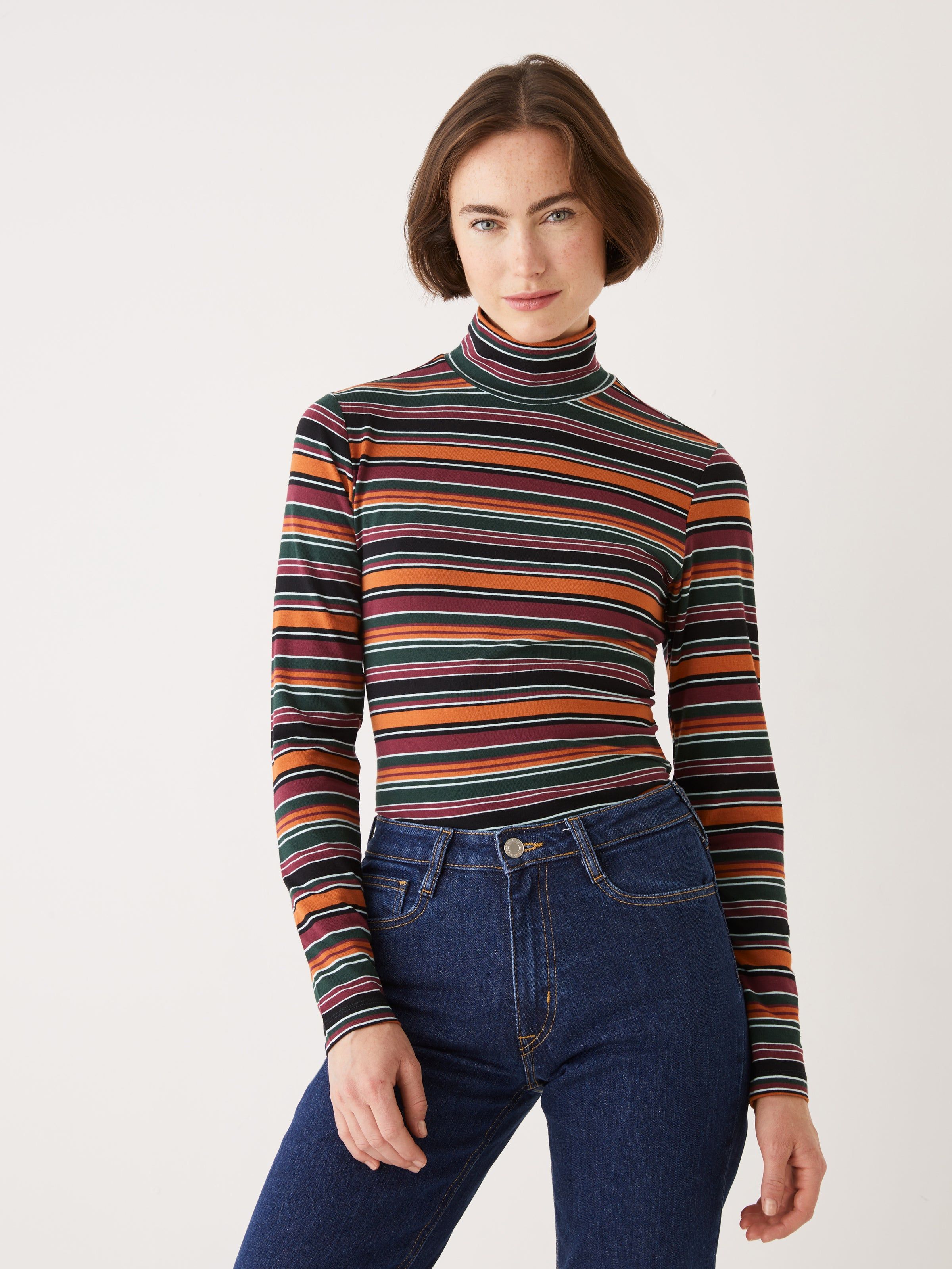 The Long Sleeve Mockneck in Blue sold by Frank & Oak