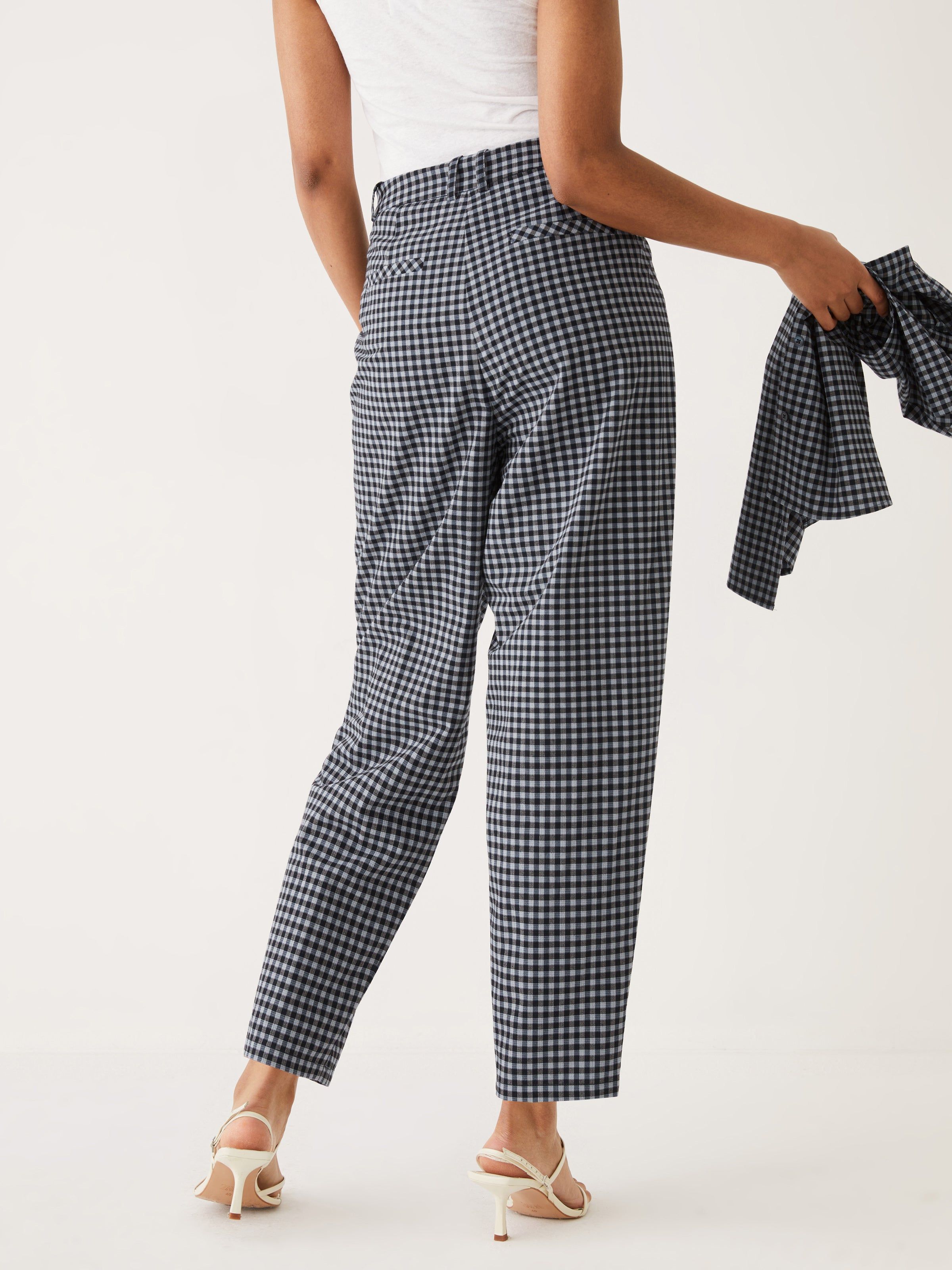 The Gingham Amelia Balloon Fit Pant in Navy sold by Frank & Oak product image thumbnail 2