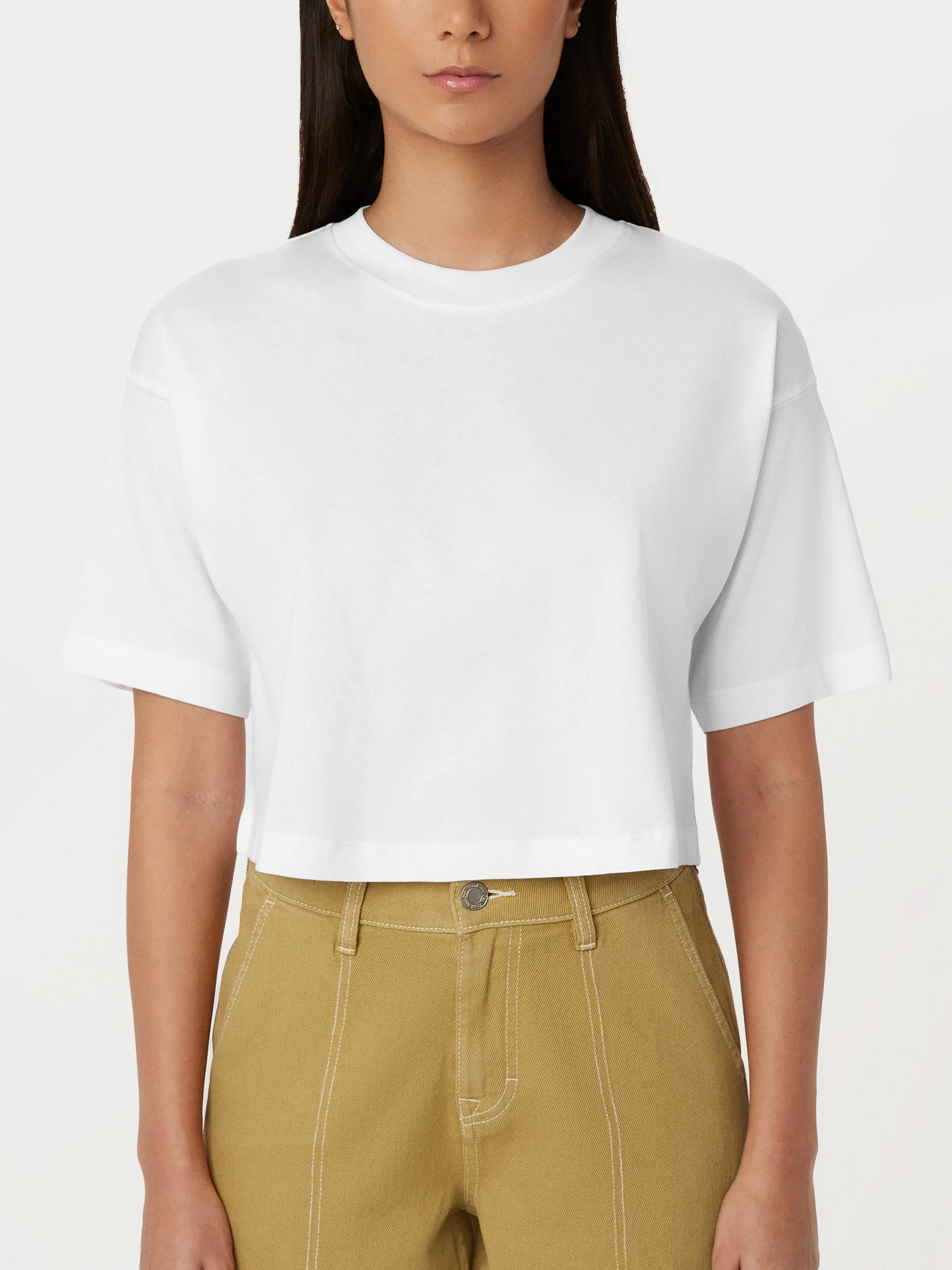 The Cropped Boxy T-Shirt in Bright White sold by Frank & Oak product image thumbnail 3