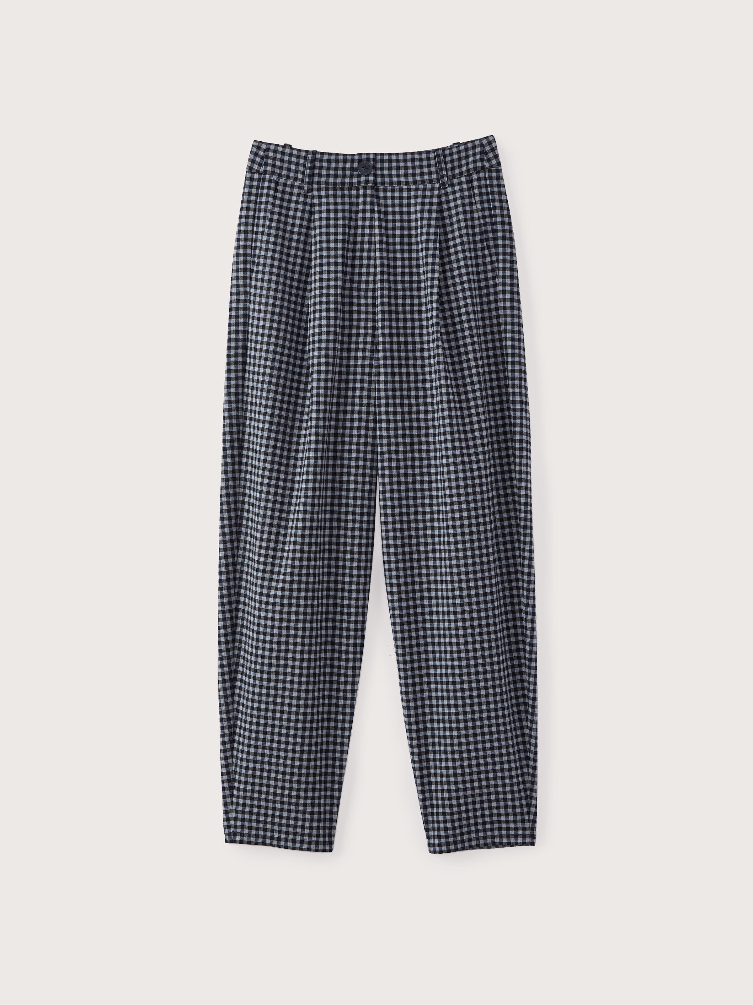 The Gingham Amelia Balloon Fit Pant in Navy sold by Frank & Oak product image thumbnail 7