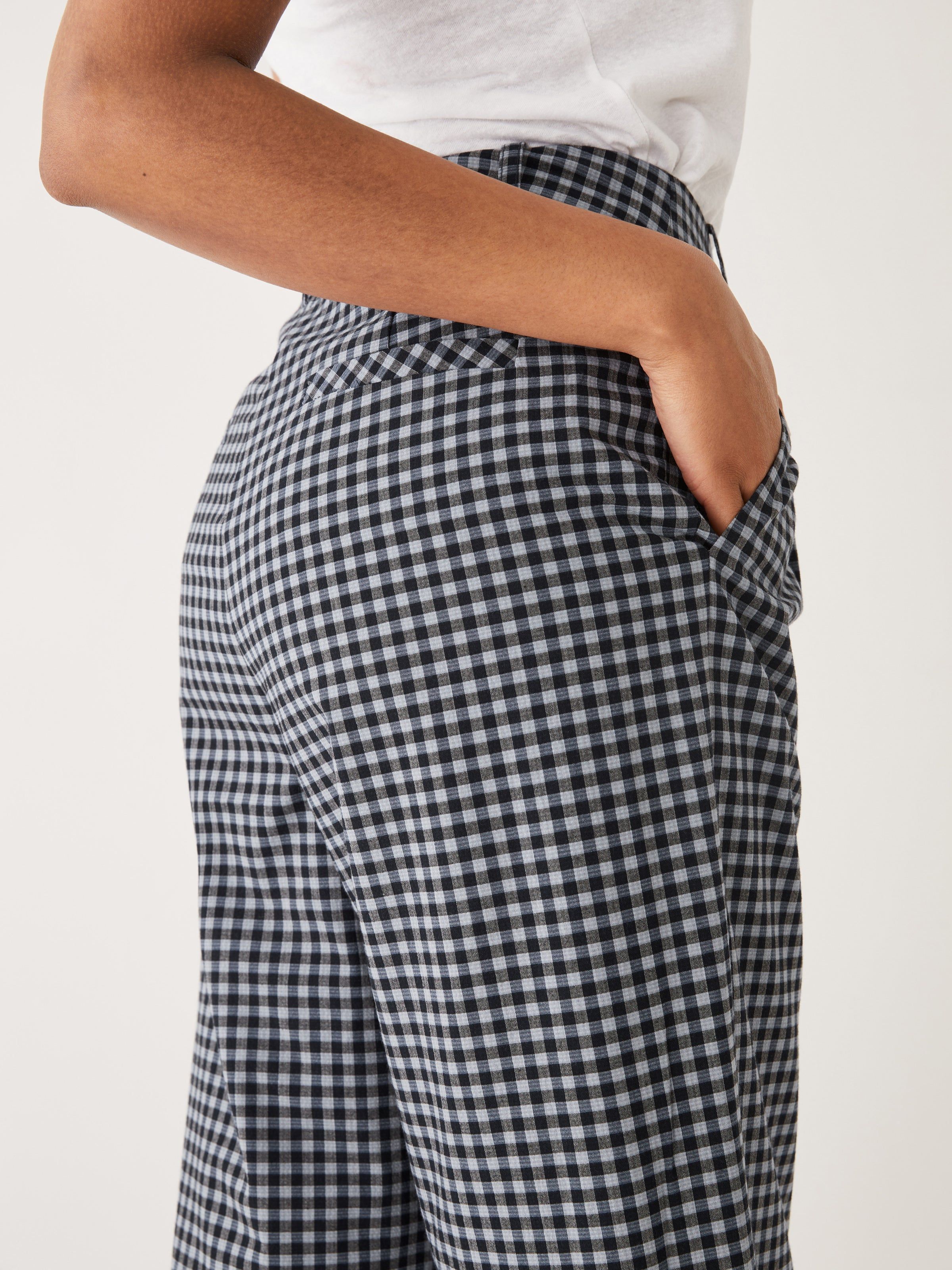 The Gingham Amelia Balloon Fit Pant in Navy sold by Frank & Oak product image thumbnail 4