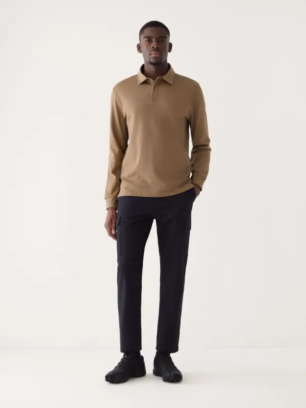 The Long Sleeve Rugby Polo in Umber sold by Frank & Oak
